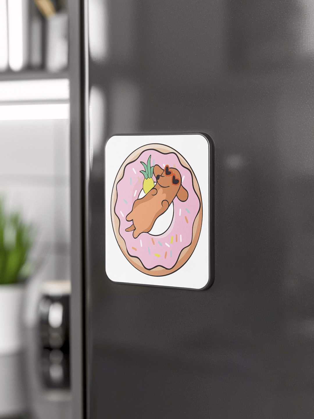 Chilling Dog Graphic Fridge Magnet