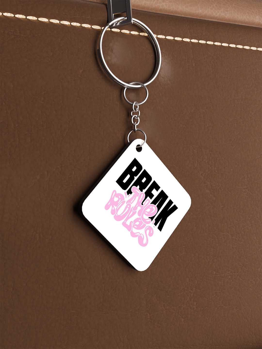 Break the Rules Graphic Keychain