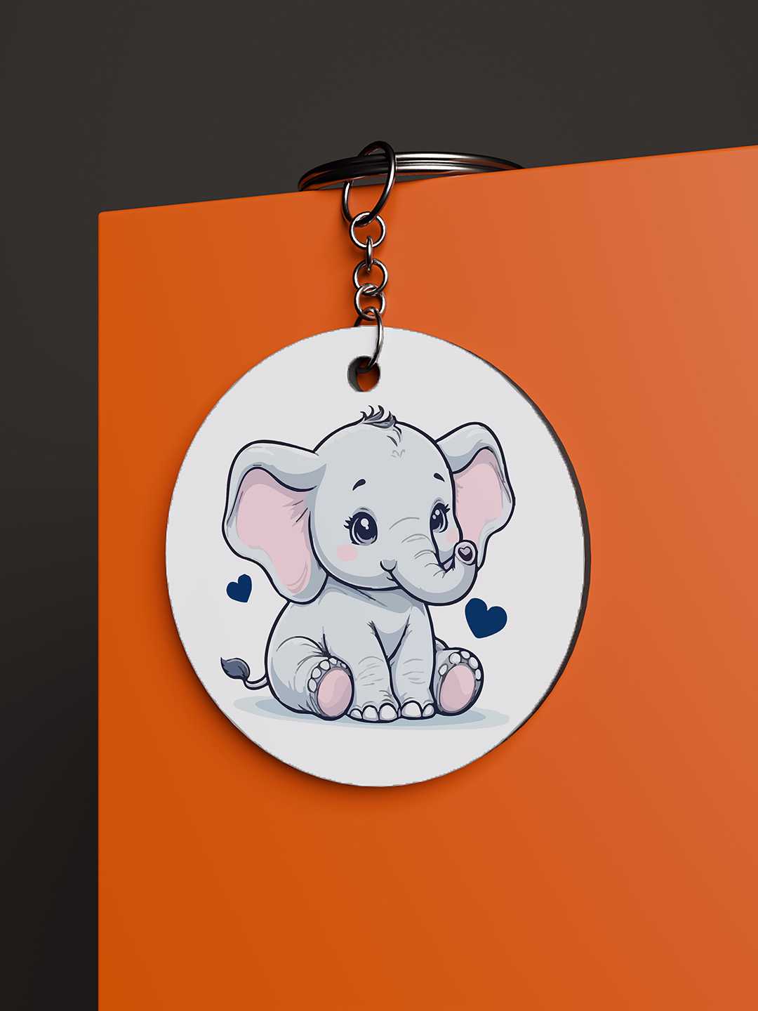 Baby Elephant Graphic Keychain