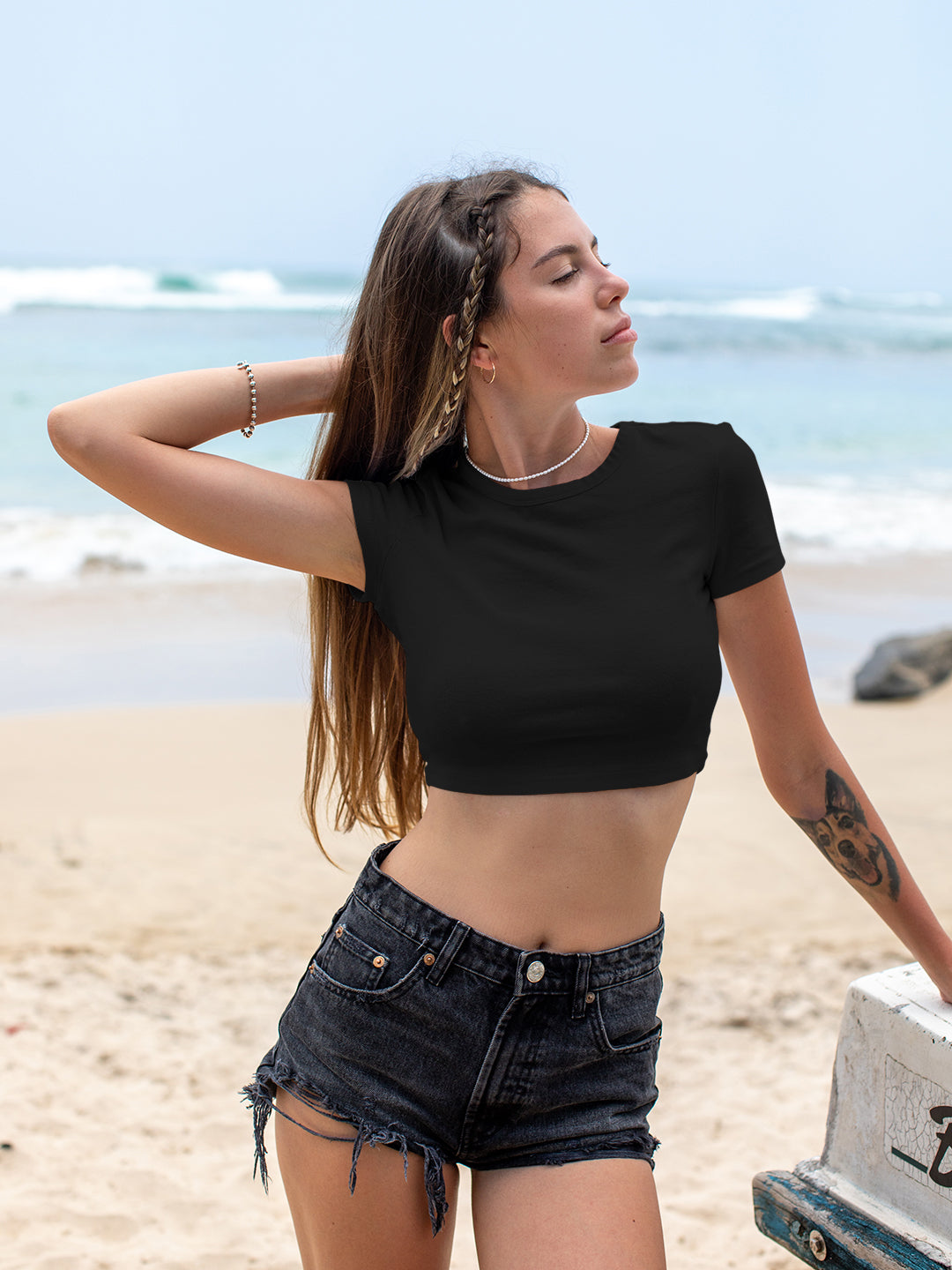 Black Solid Baby Tee
