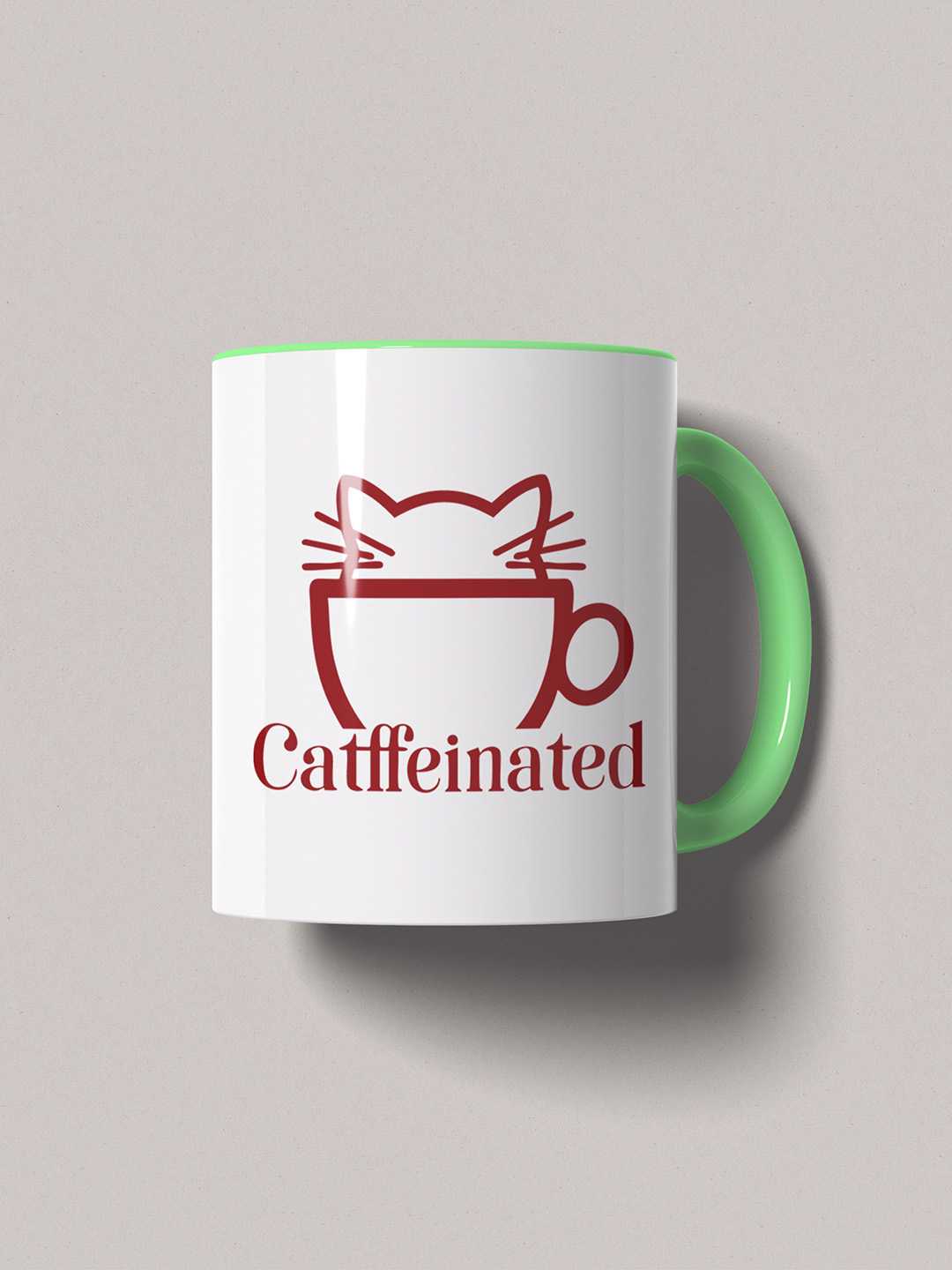 CATFFEINATED Graphic Printed Ceramic Mug