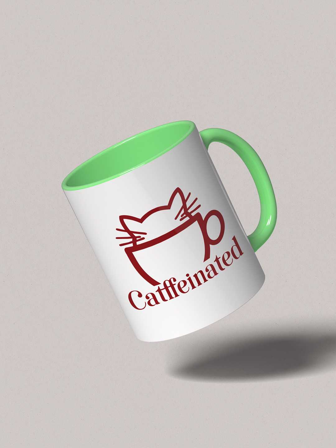 CATFFEINATED Graphic Printed Ceramic Mug