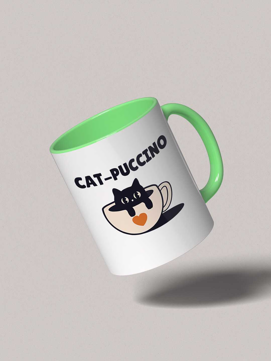 CAT-PUCCINO Graphic Printed Ceramic Mug