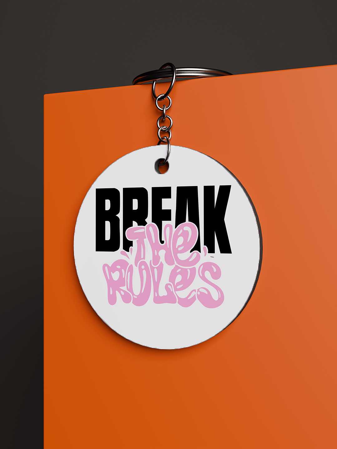 Break the Rules Graphic Keychain
