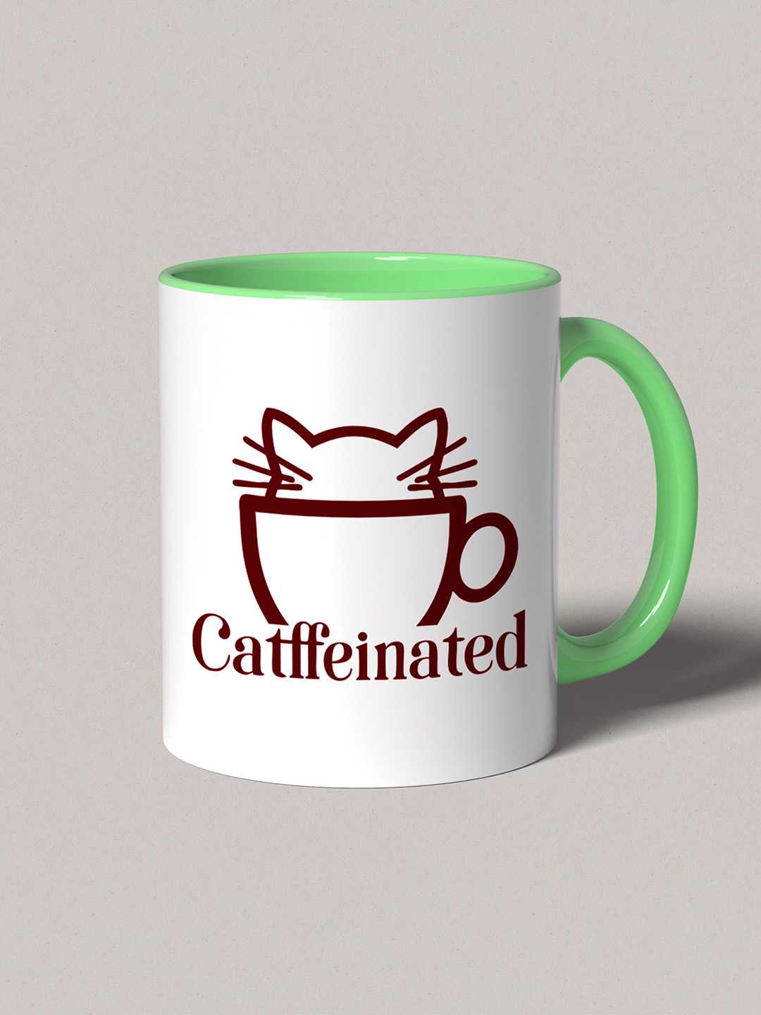 CATFFEINATED Graphic Printed Ceramic Mug