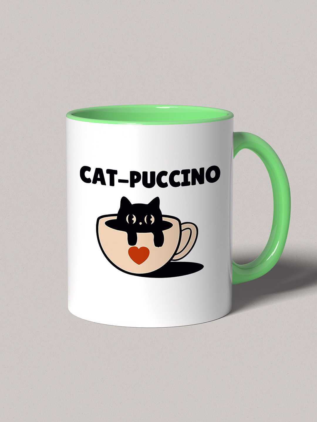 CAT-PUCCINO Graphic Printed Ceramic Mug
