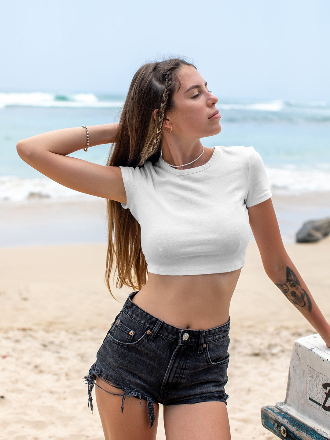 White Solid Baby Tee