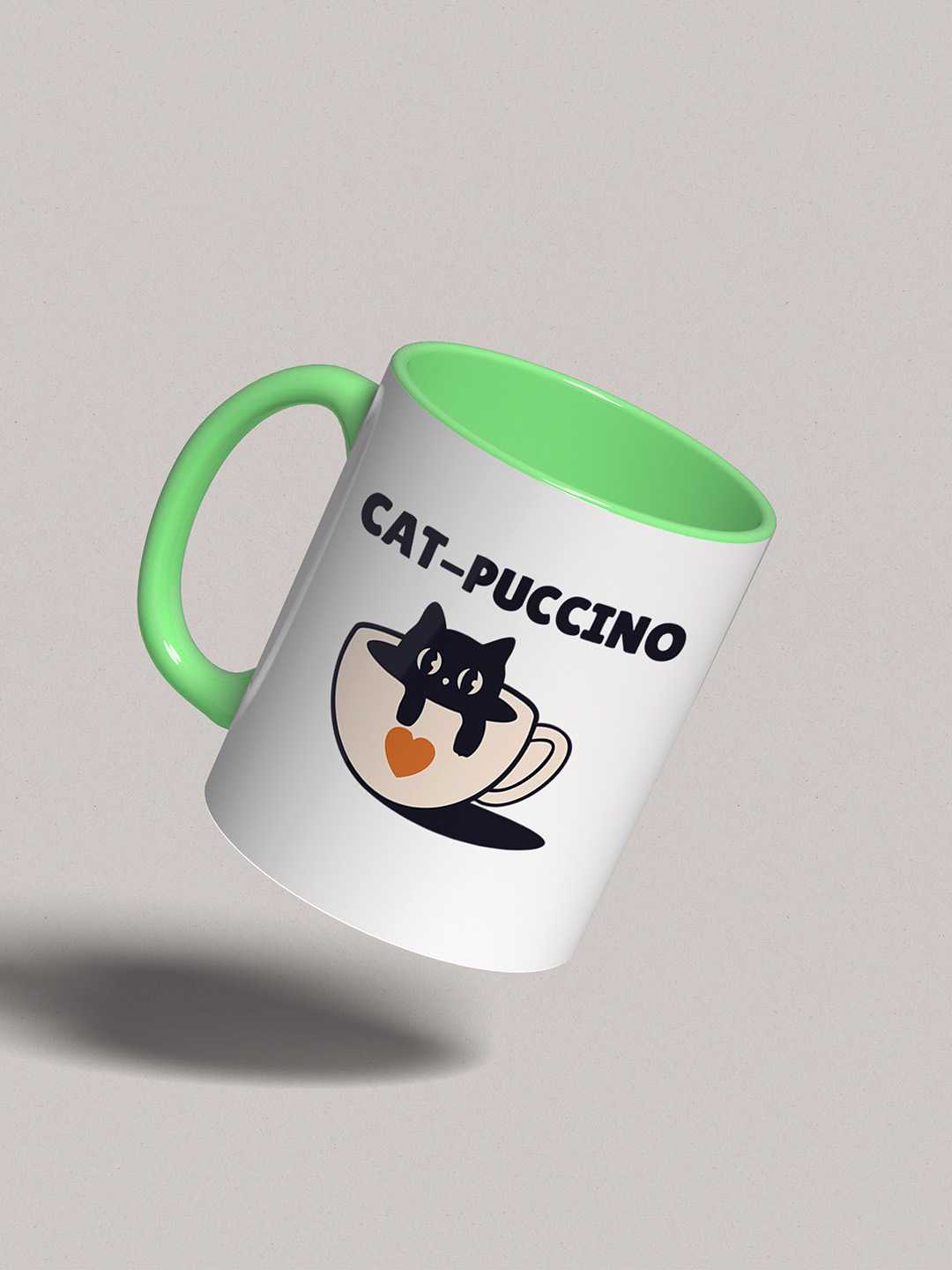 CAT-PUCCINO Graphic Printed Ceramic Mug