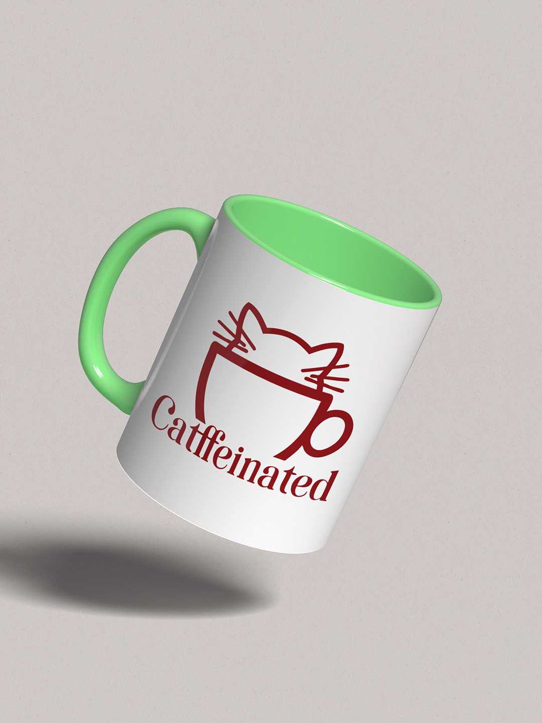CATFFEINATED Graphic Printed Ceramic Mug
