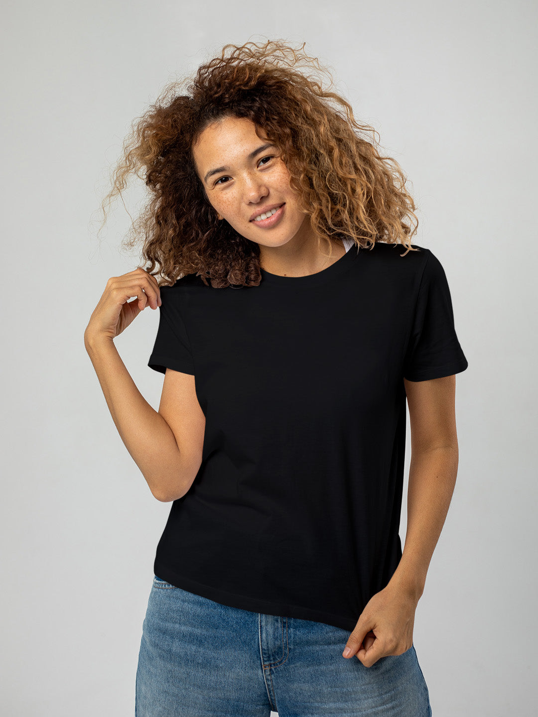 Black Solid Unisex Regular Tee