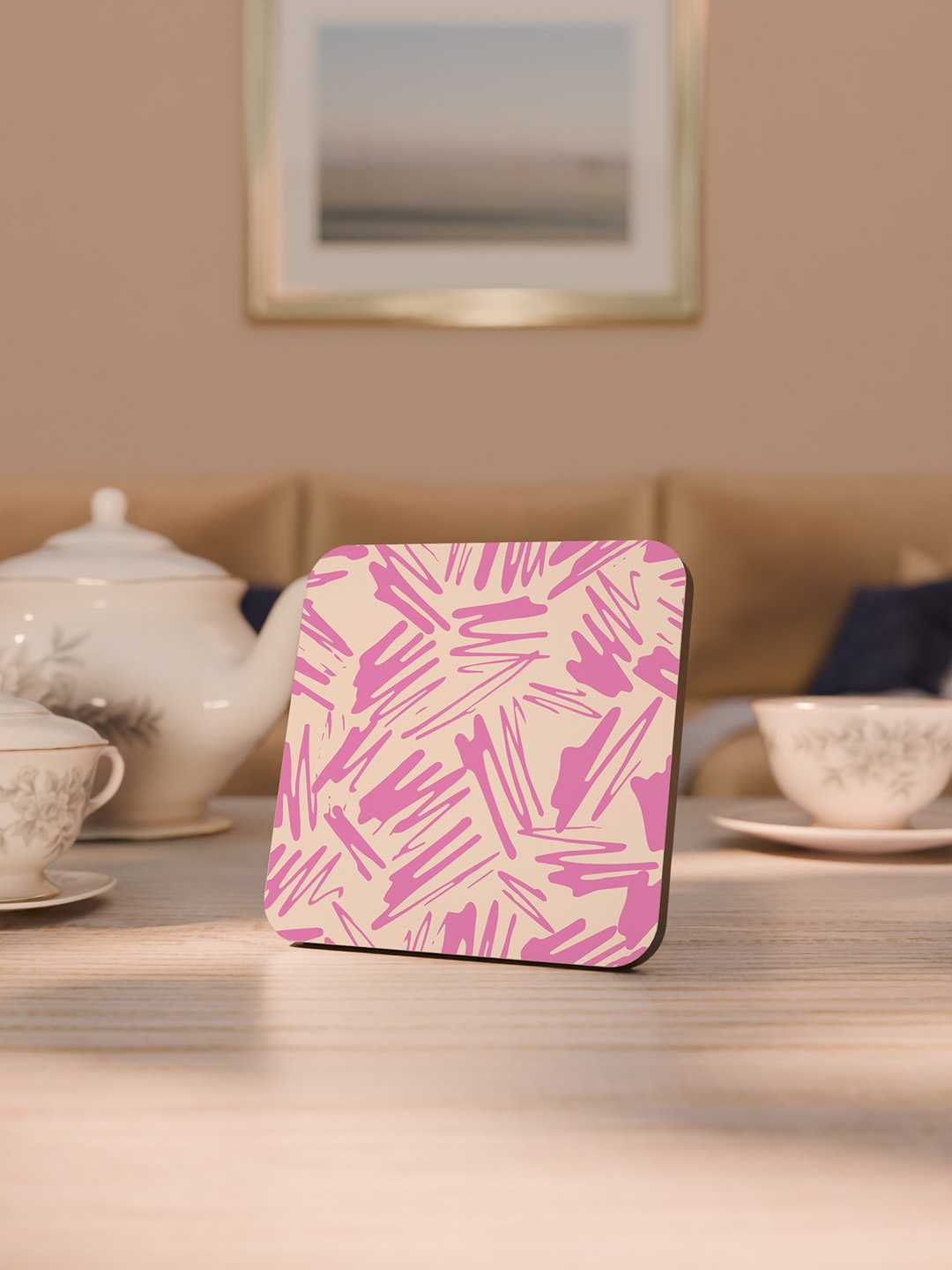 Doodle Pop Pattern Graphic Coasters - Pack of 6