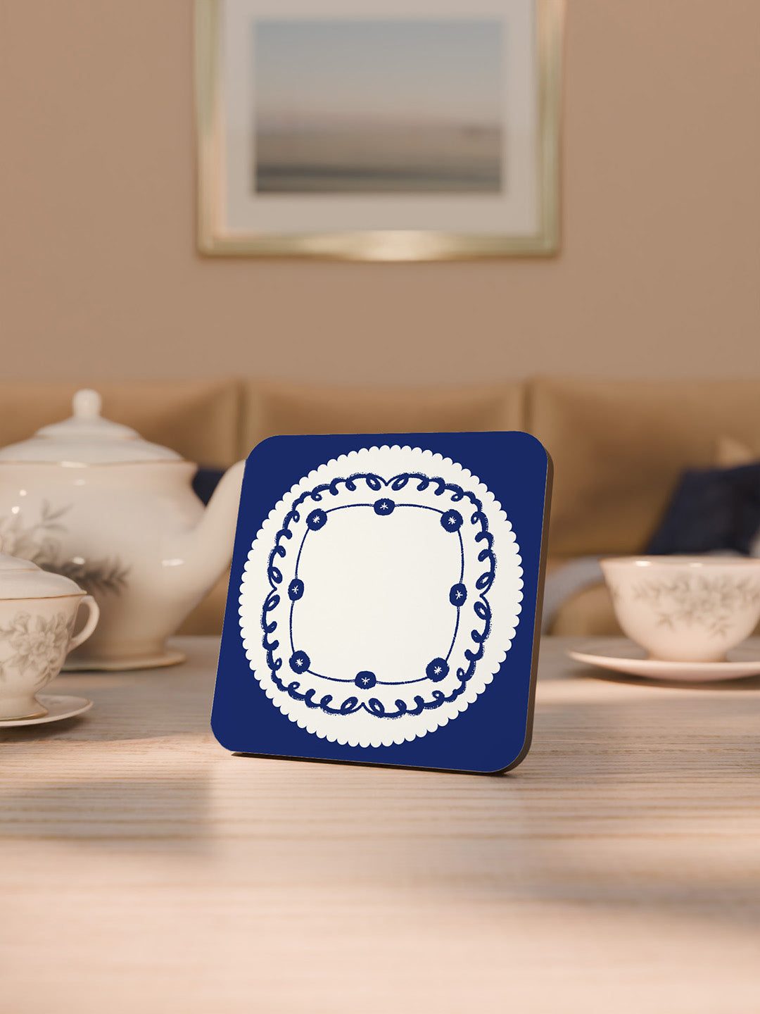 Indigo Charm Graphic Coasters - Pack of 6