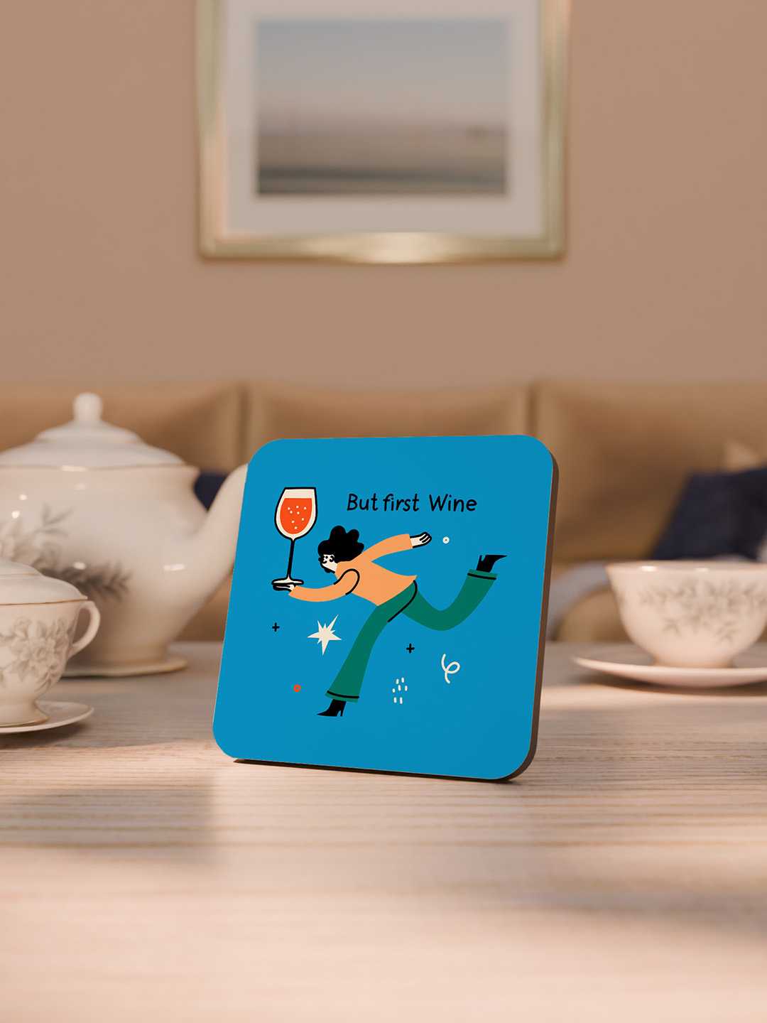 Wine and Dine Graphic Coasters - Pack of 6