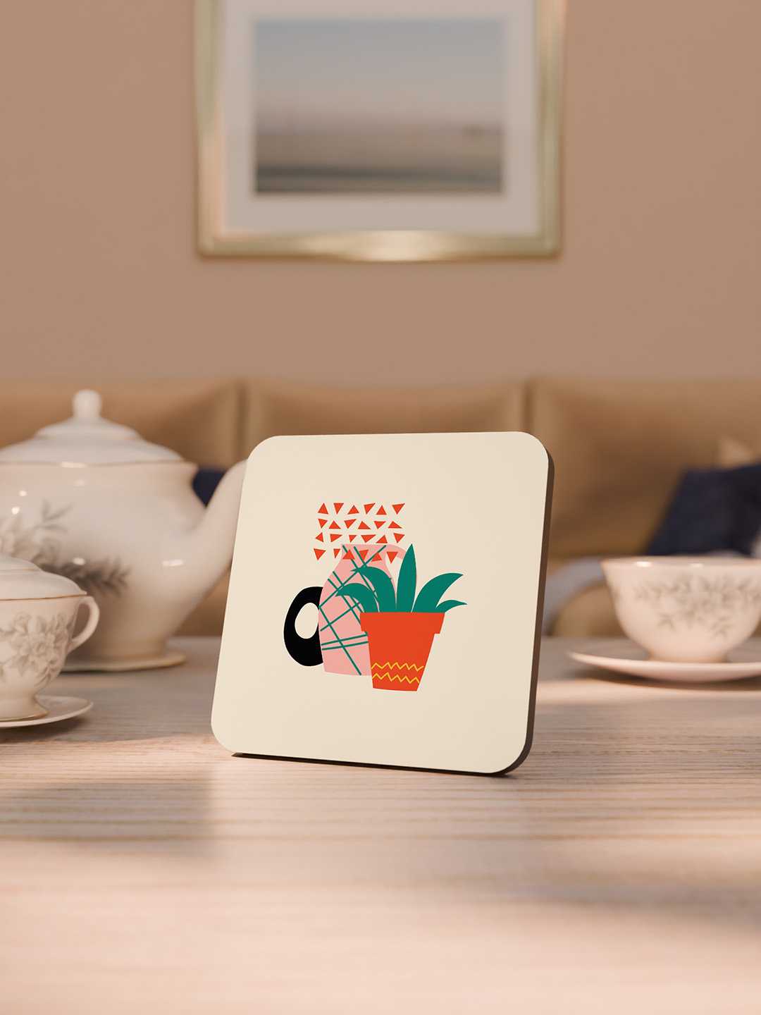 Boho Bloom Graphic Coasters - Pack of 6