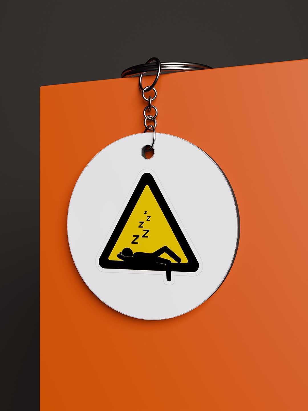 Caution: Nap Mode Graphic Keychain