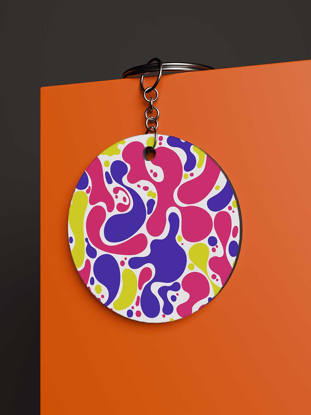 Colour Blobs Graphic Keychain