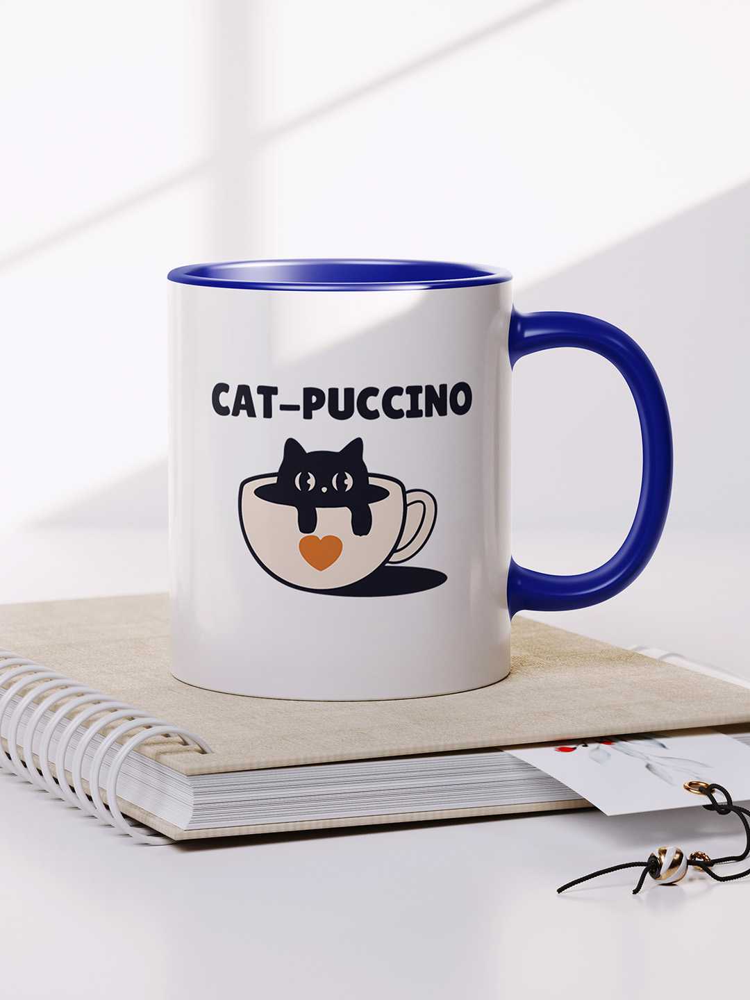 CAT-PUCCINO Graphic Printed Ceramic Mug