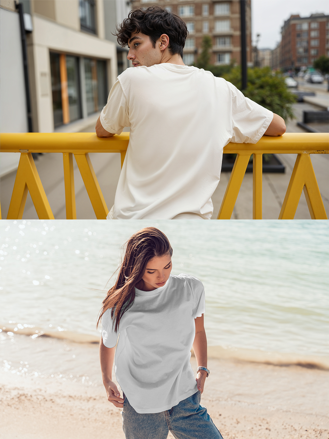 White Solid Oversized Tee