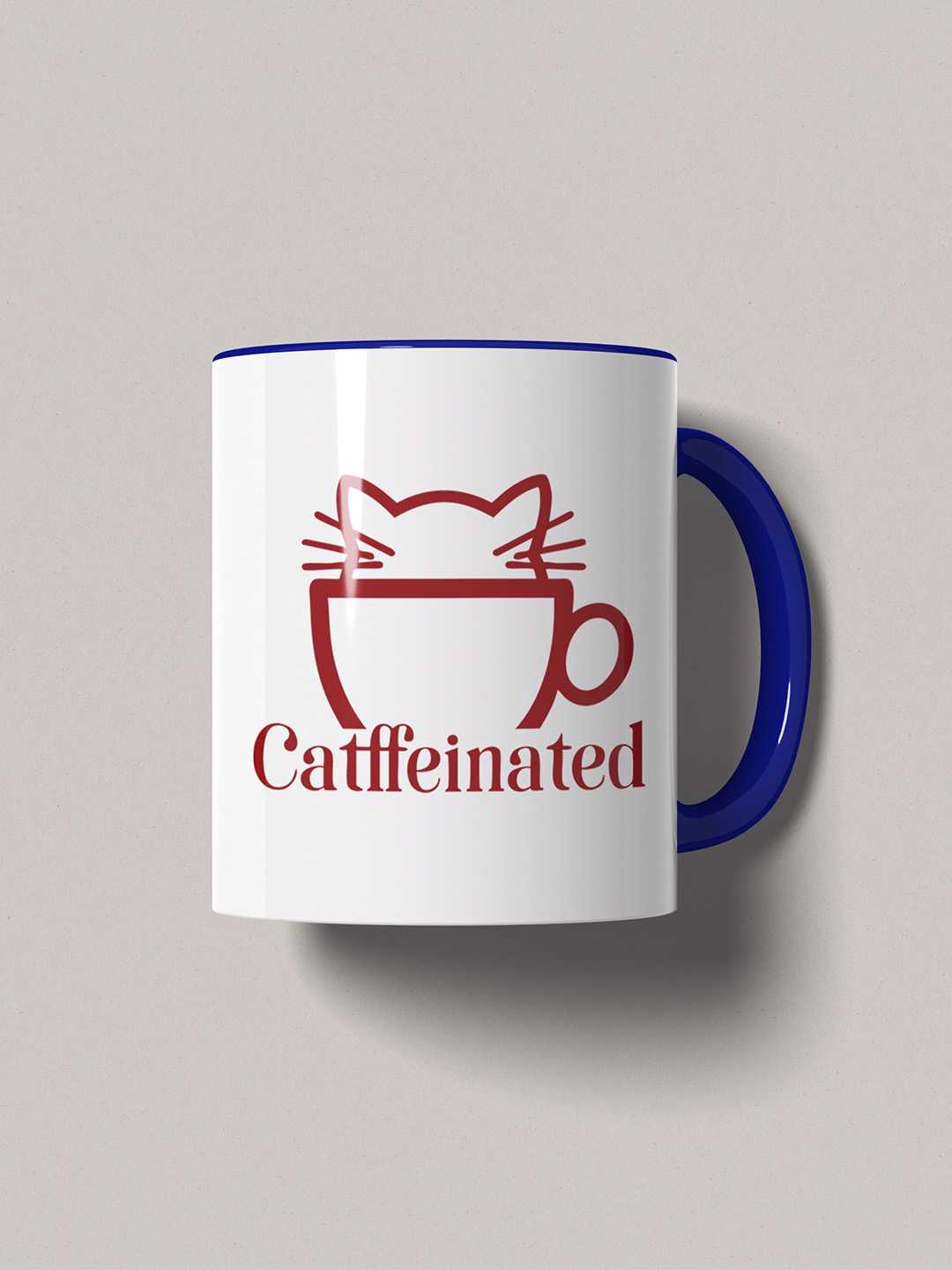 CATFFEINATED Graphic Printed Ceramic Mug
