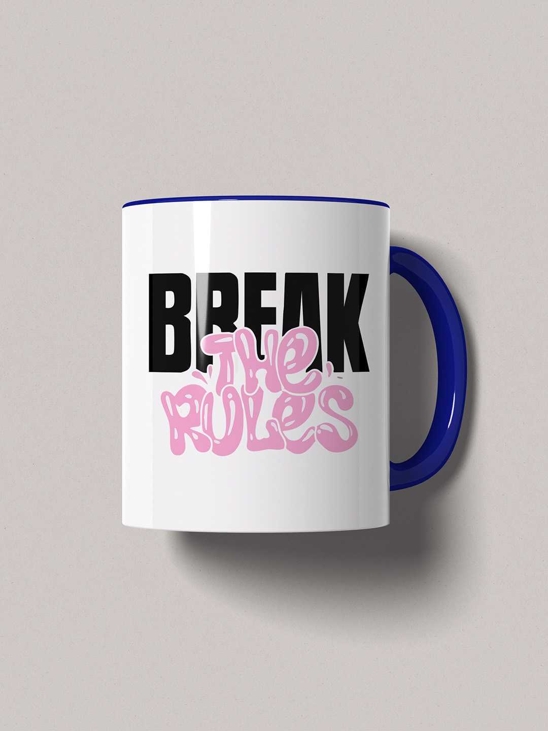 BREAK THE RULES Graphic Printed Ceramic Mug