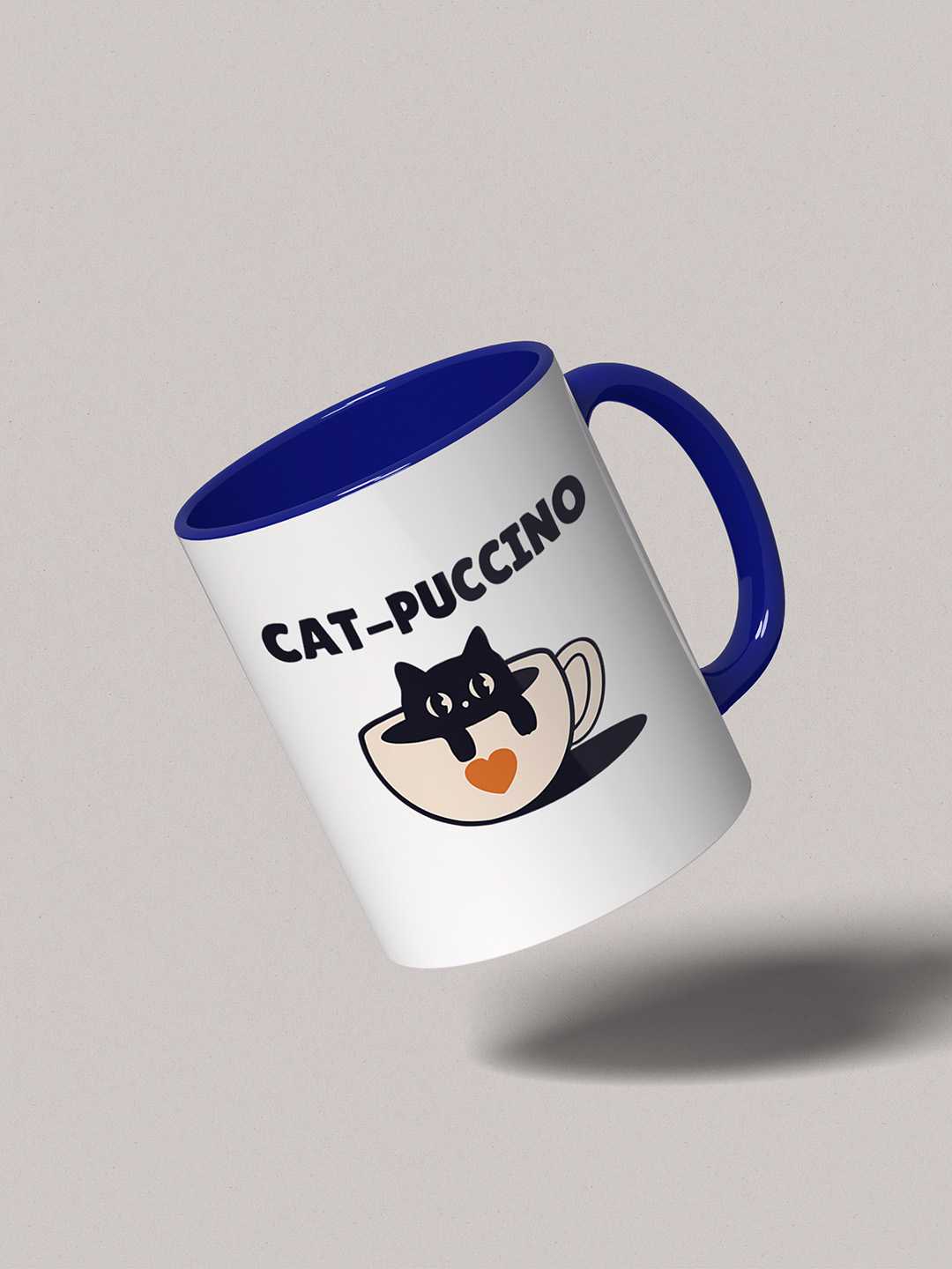 CAT-PUCCINO Graphic Printed Ceramic Mug