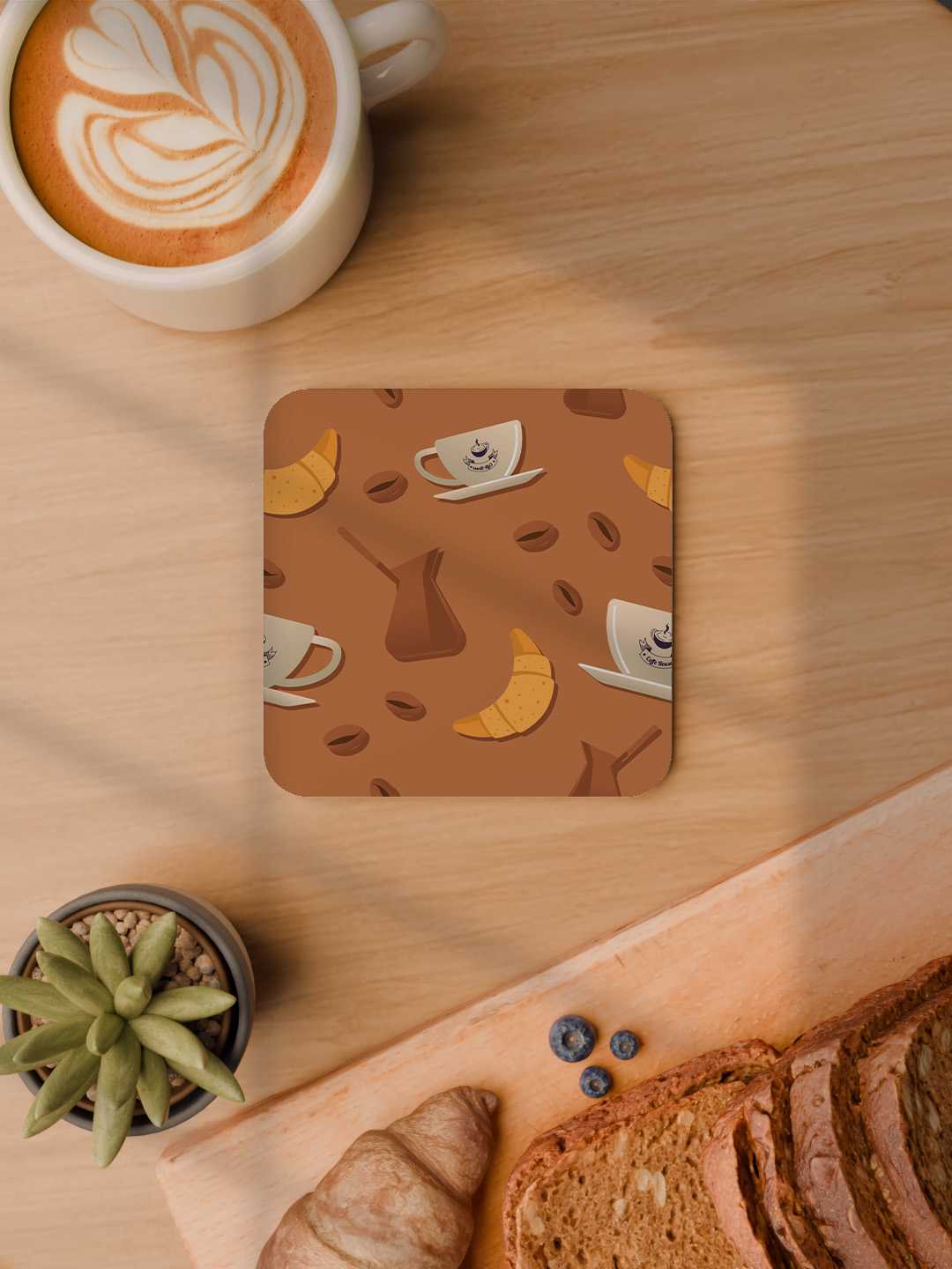 Brew & Bakery Graphic Coasters - Pack of 6
