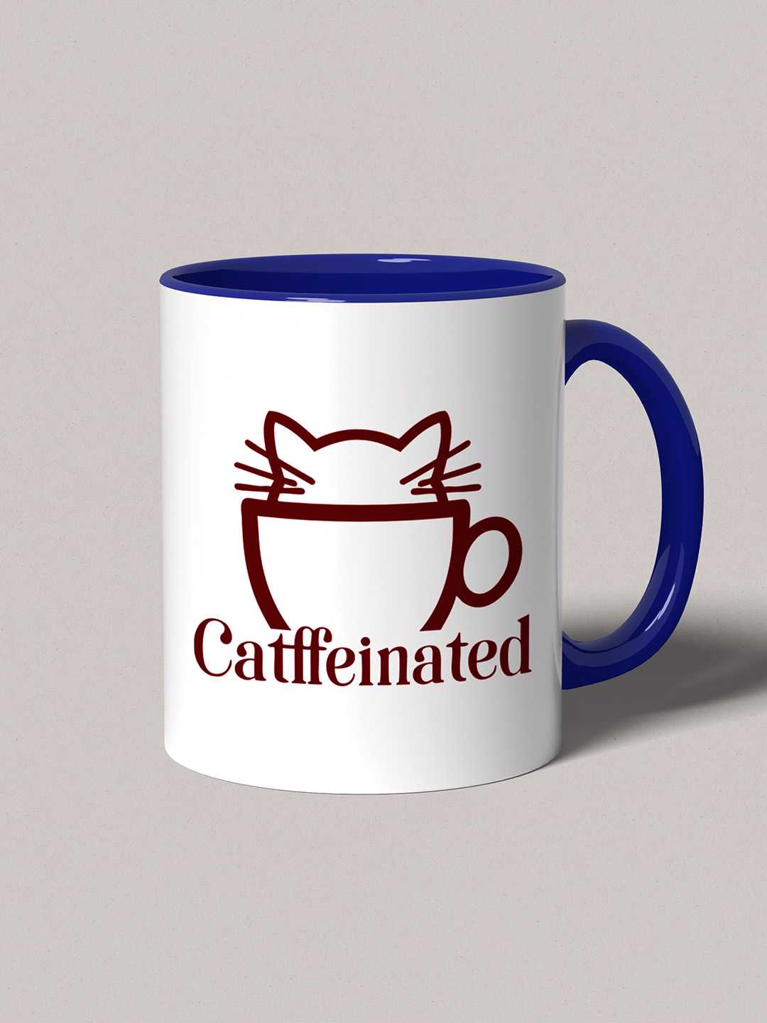 CATFFEINATED Graphic Printed Ceramic Mug