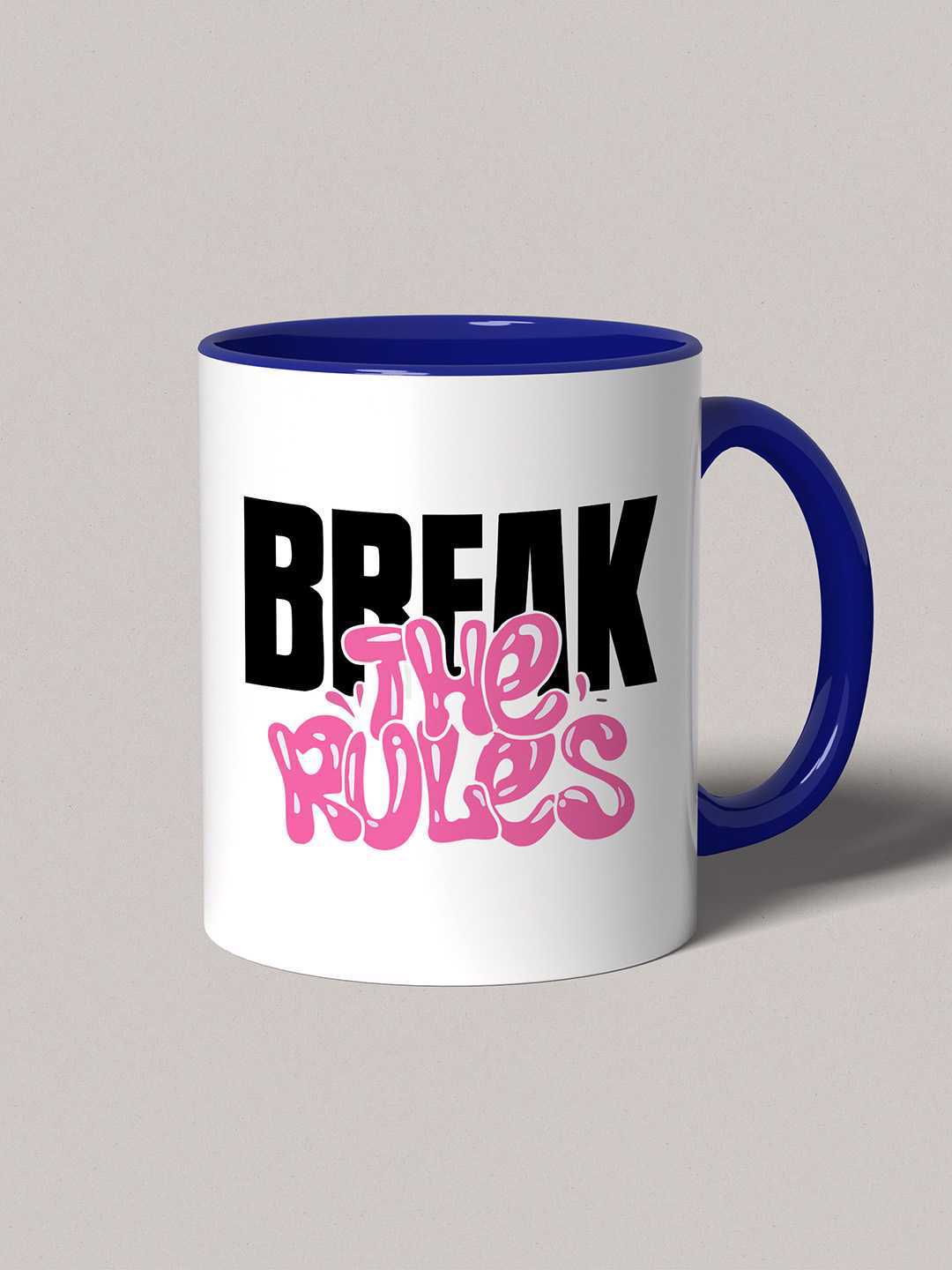 BREAK THE RULES Graphic Printed Ceramic Mug