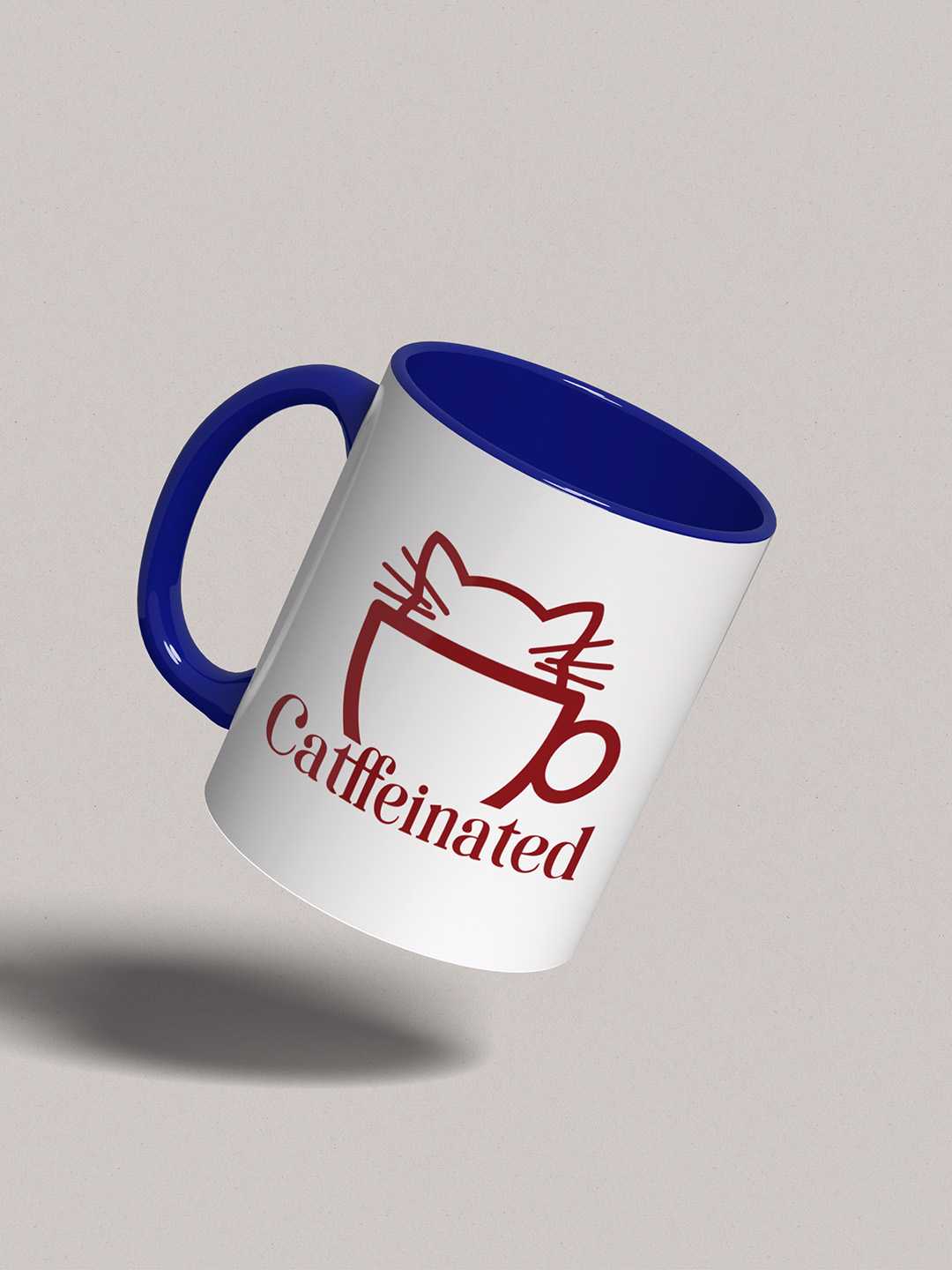 CATFFEINATED Graphic Printed Ceramic Mug