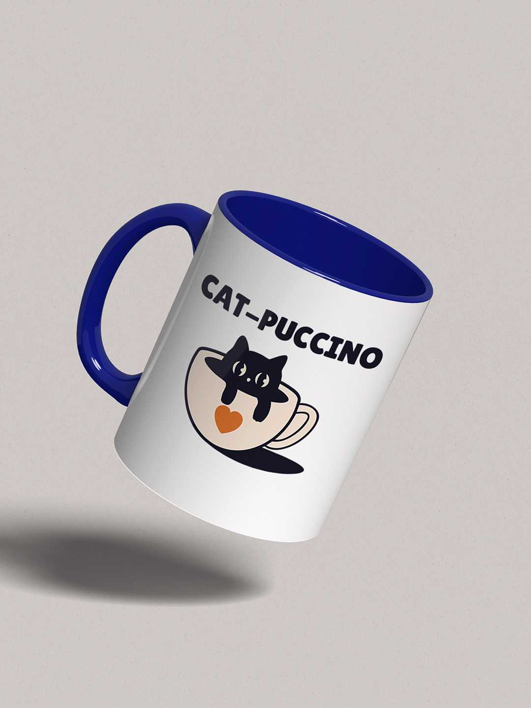 CAT-PUCCINO Graphic Printed Ceramic Mug