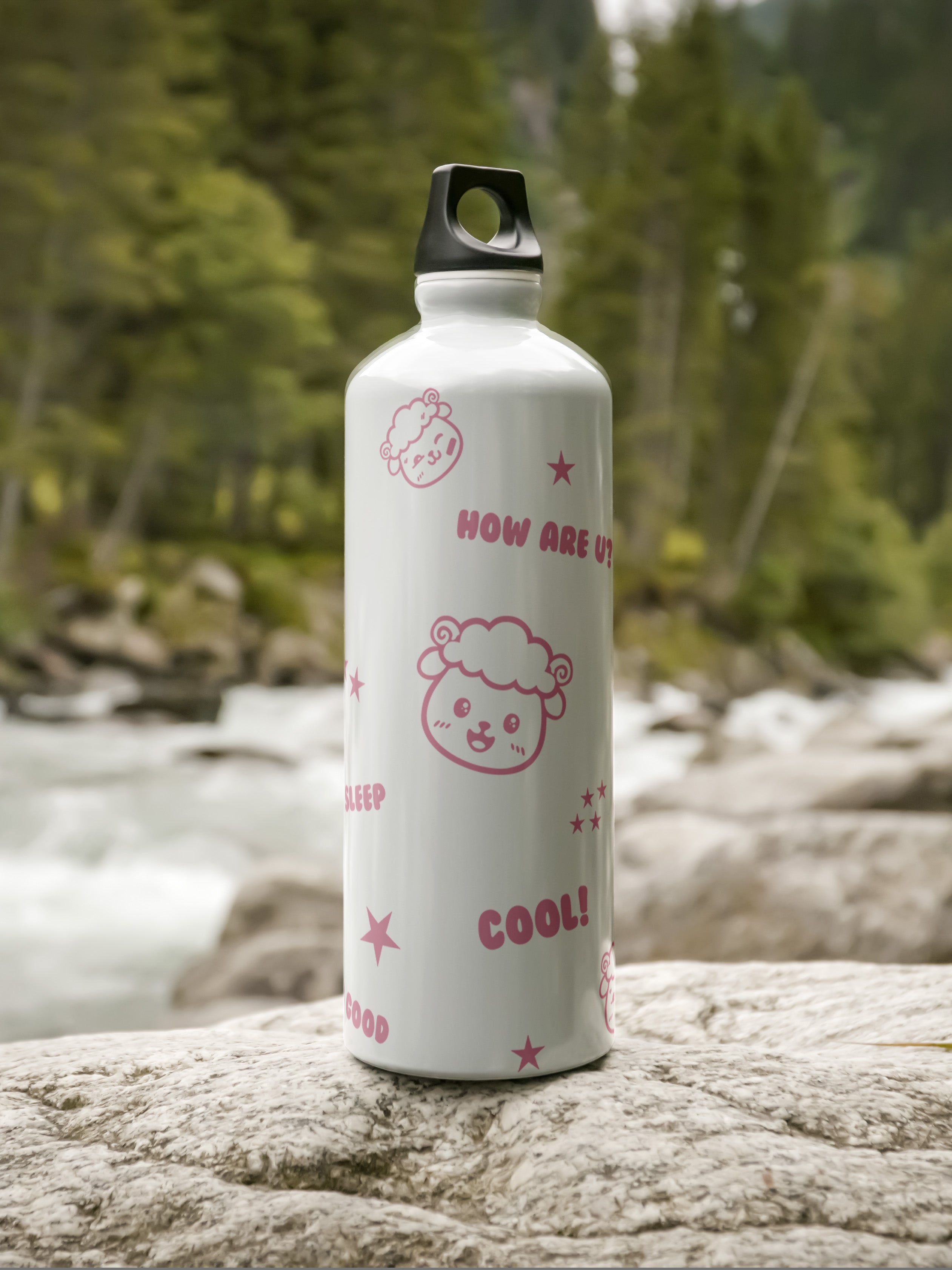 Cute Sheep Pattern Graphic Metal Bottle