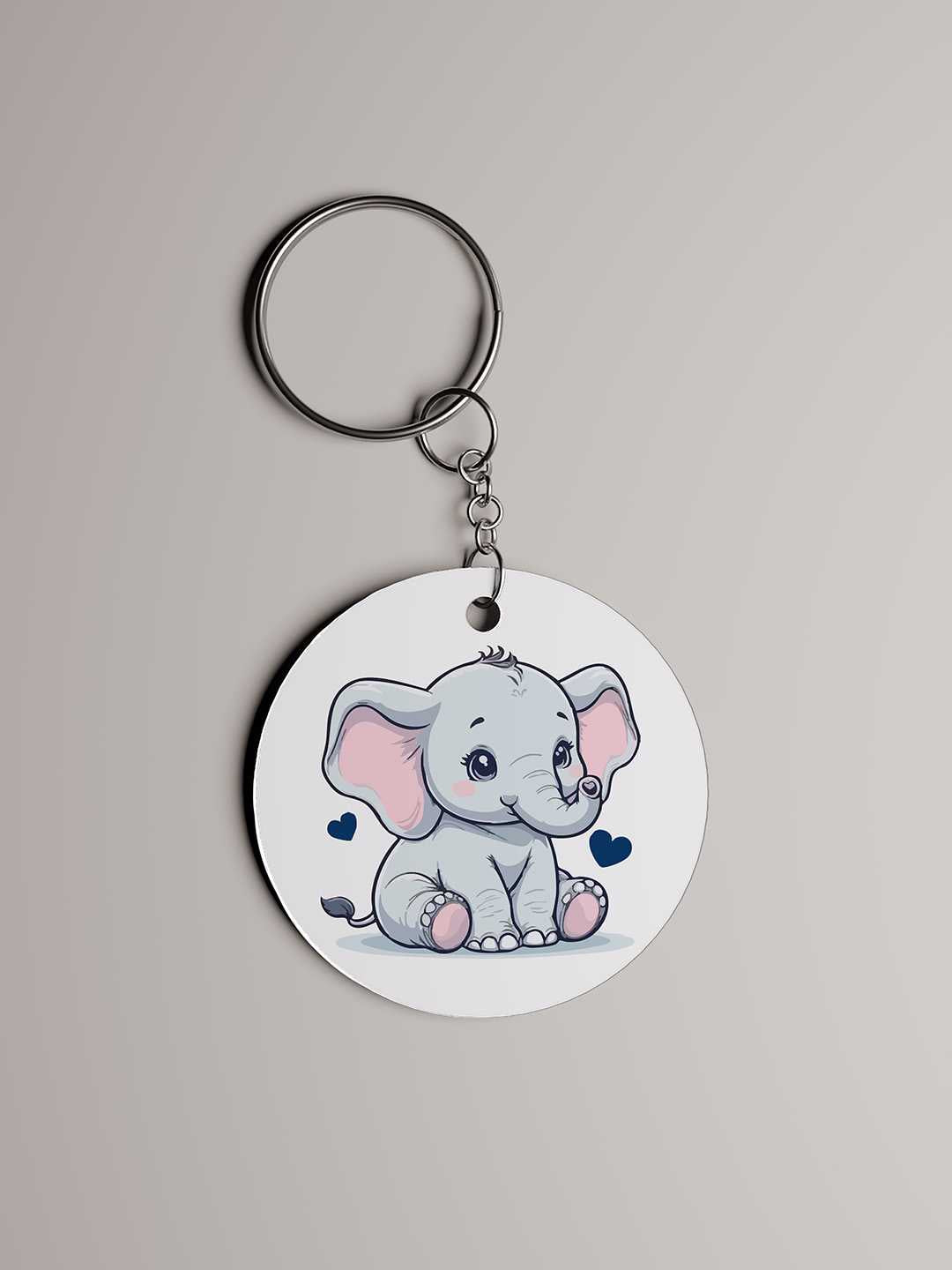 Baby Elephant Graphic Keychain