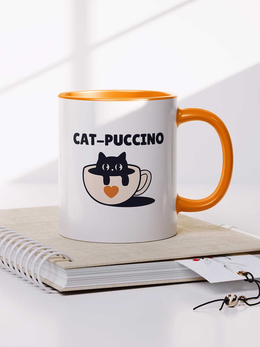 CAT-PUCCINO Graphic Printed Ceramic Mug