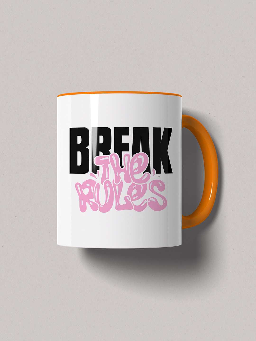 BREAK THE RULES Graphic Printed Ceramic Mug