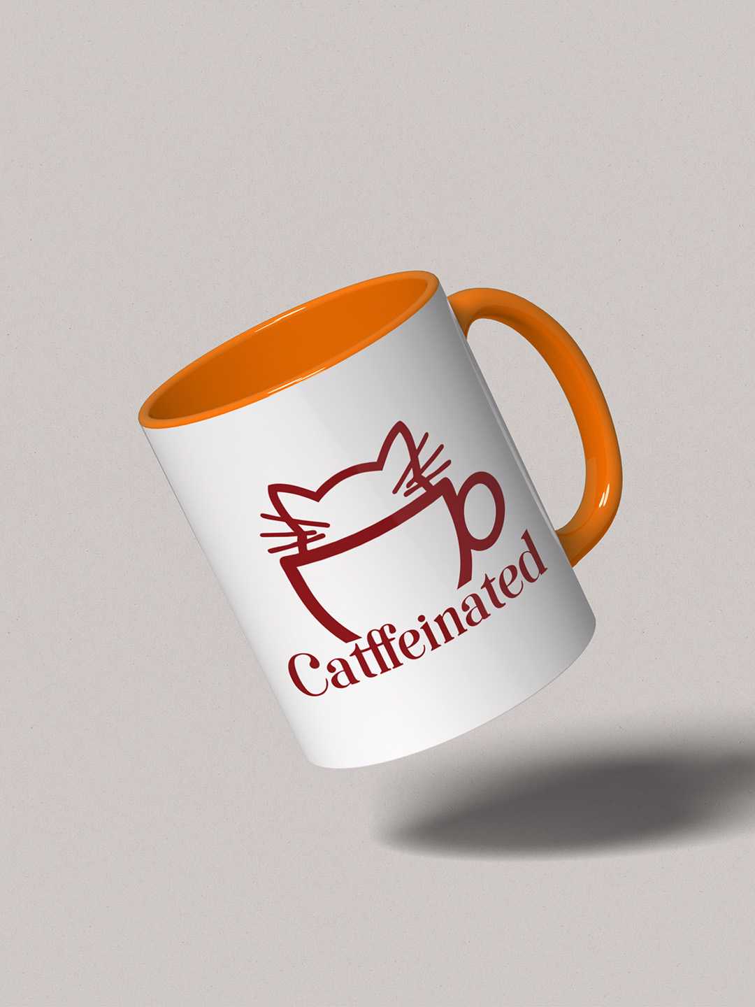CATFFEINATED Graphic Printed Ceramic Mug