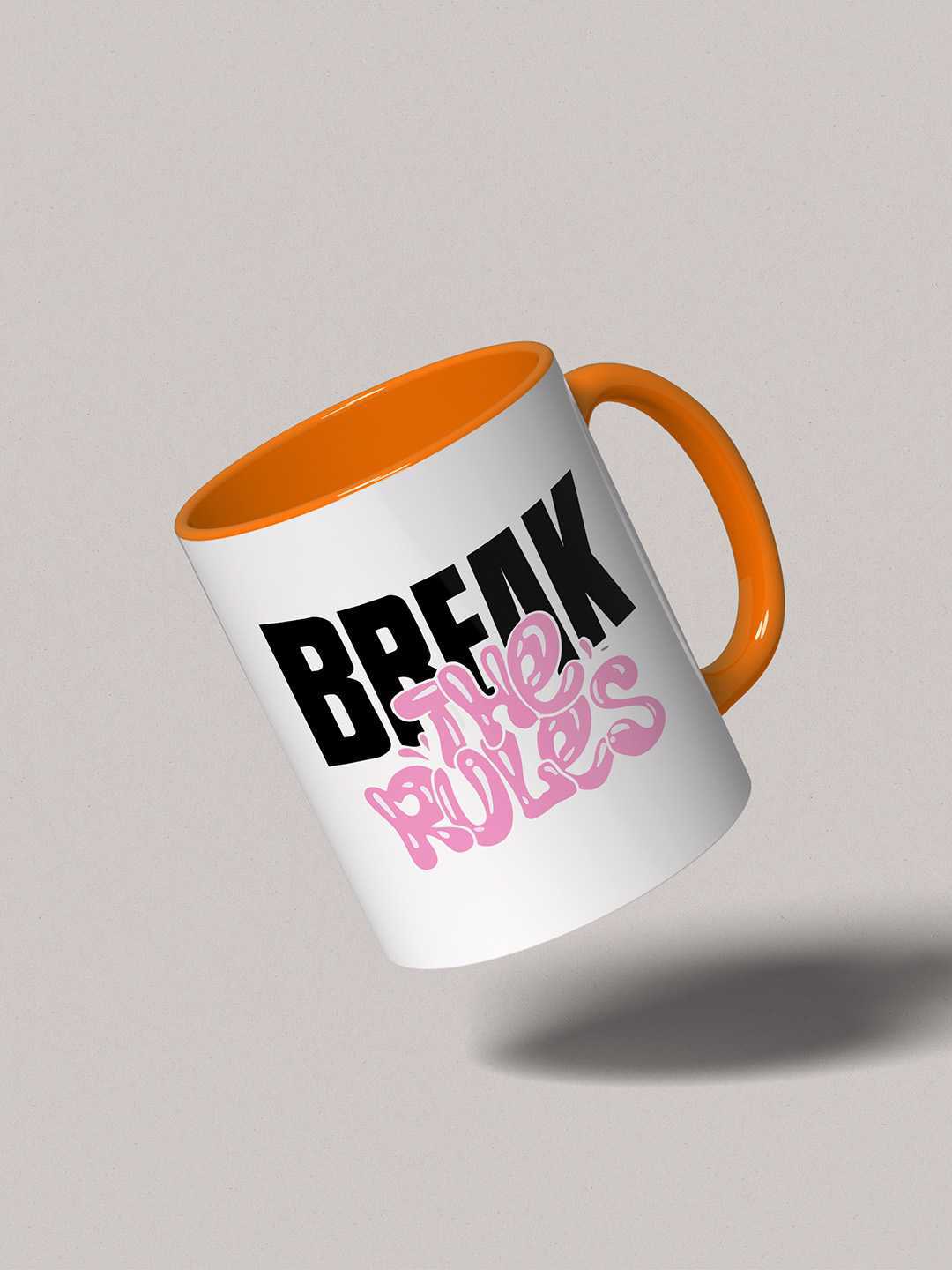 BREAK THE RULES Graphic Printed Ceramic Mug