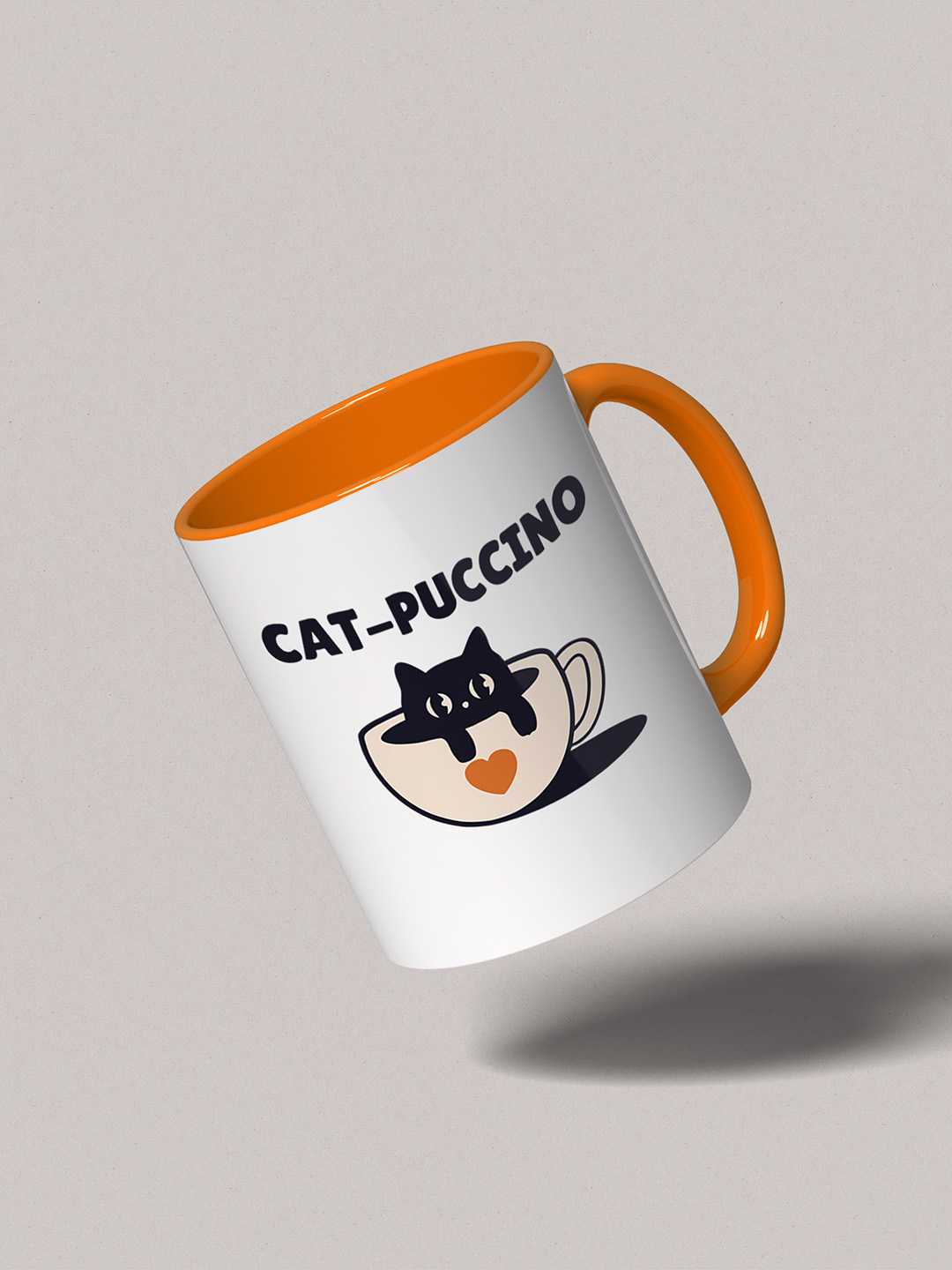 CAT-PUCCINO Graphic Printed Ceramic Mug