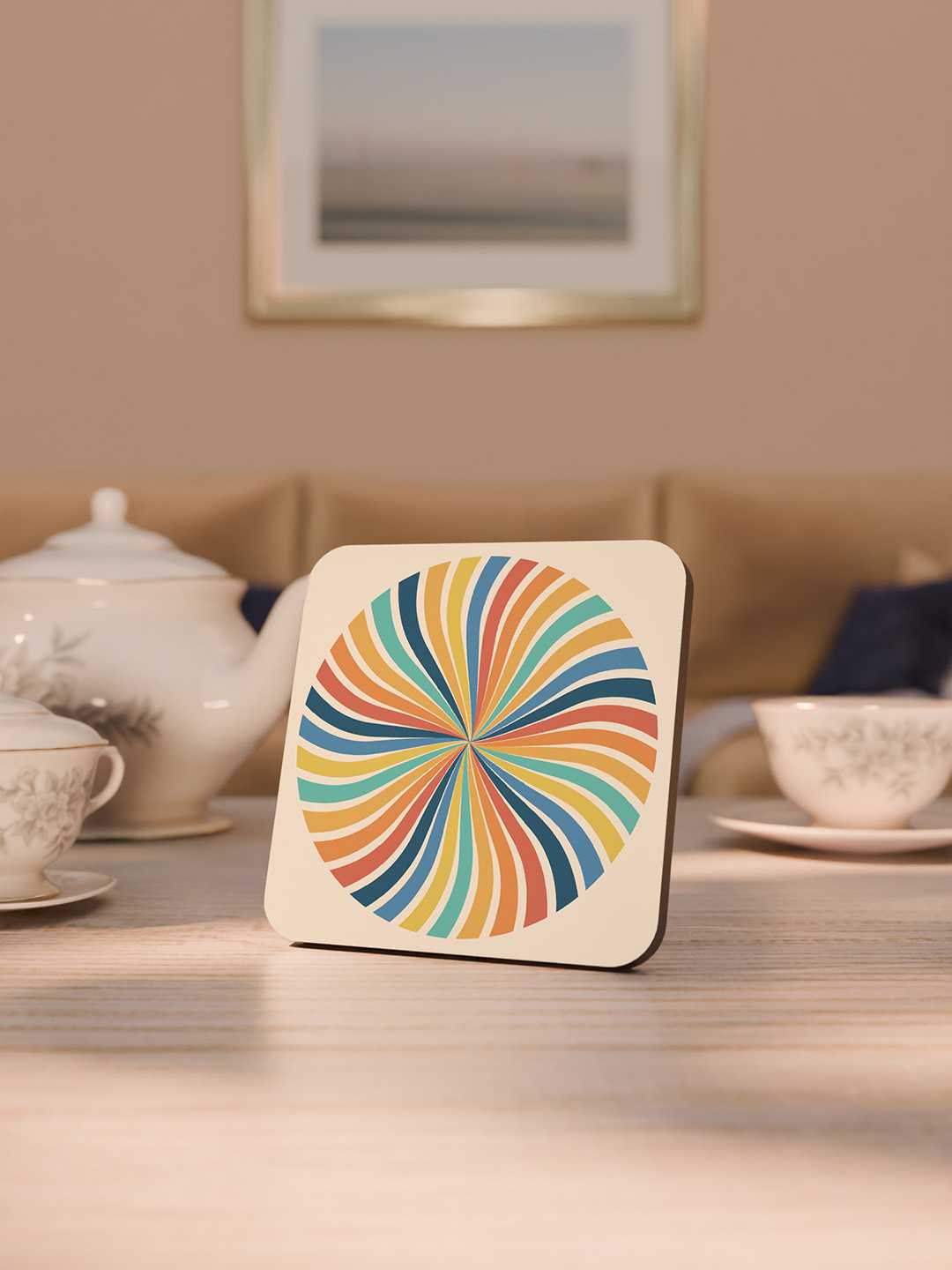 Retro Pattern Graphic Coasters - Pack of 6