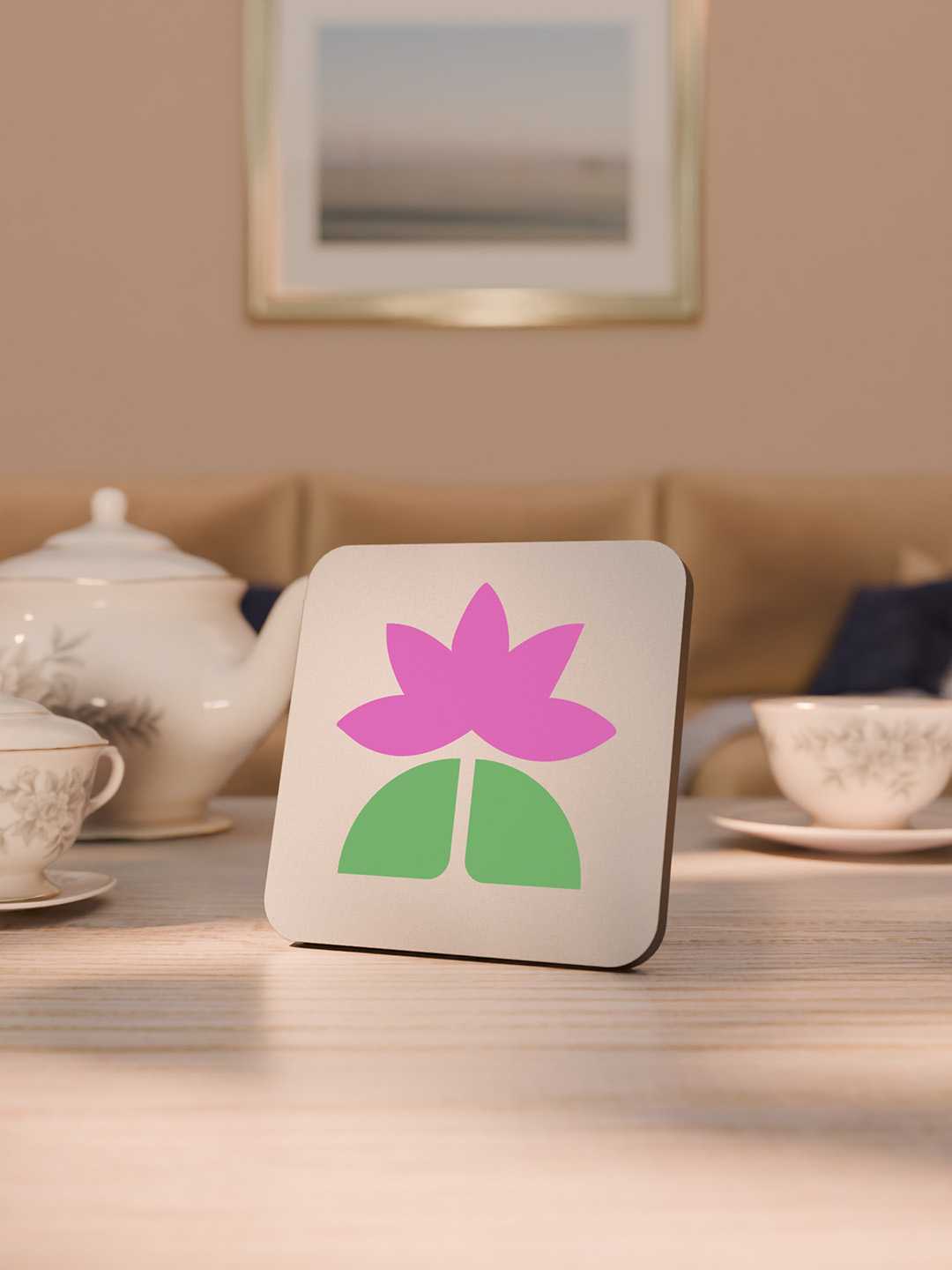 Geo Floral Graphic Coasters - Pack of 6