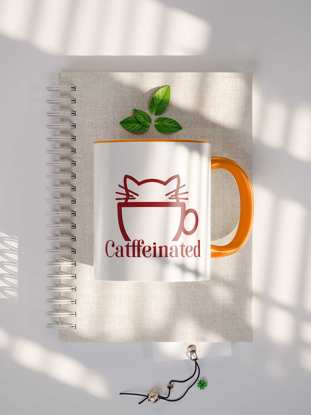 CATFFEINATED Graphic Printed Ceramic Mug