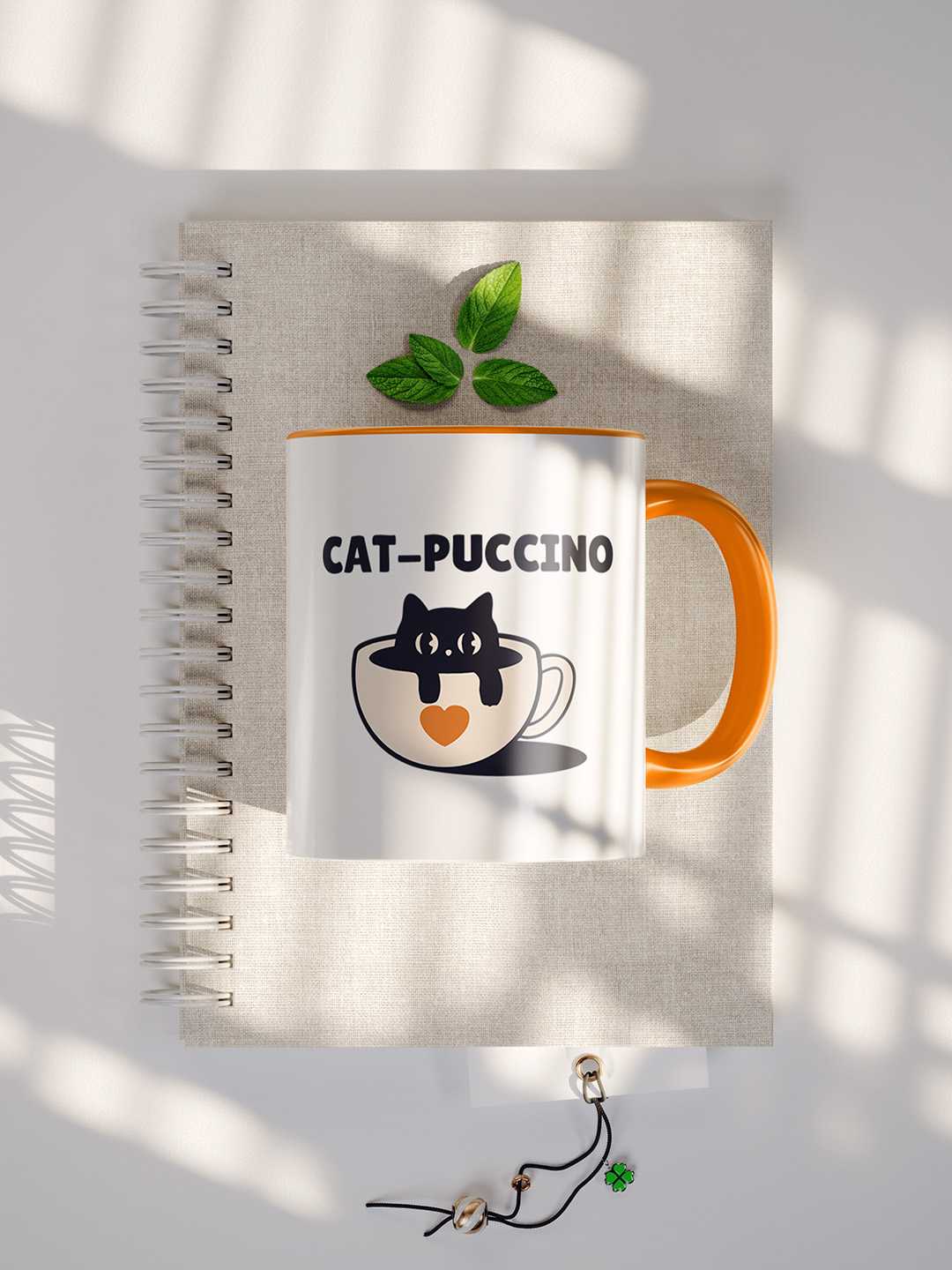 CAT-PUCCINO Graphic Printed Ceramic Mug