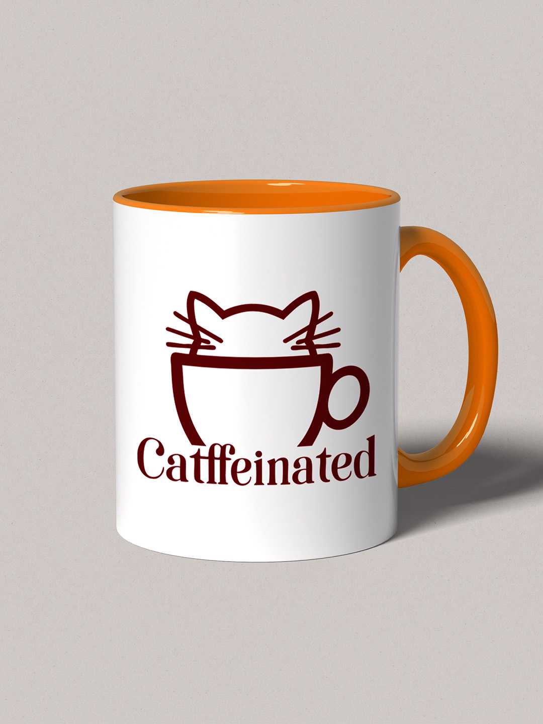CATFFEINATED Graphic Printed Ceramic Mug
