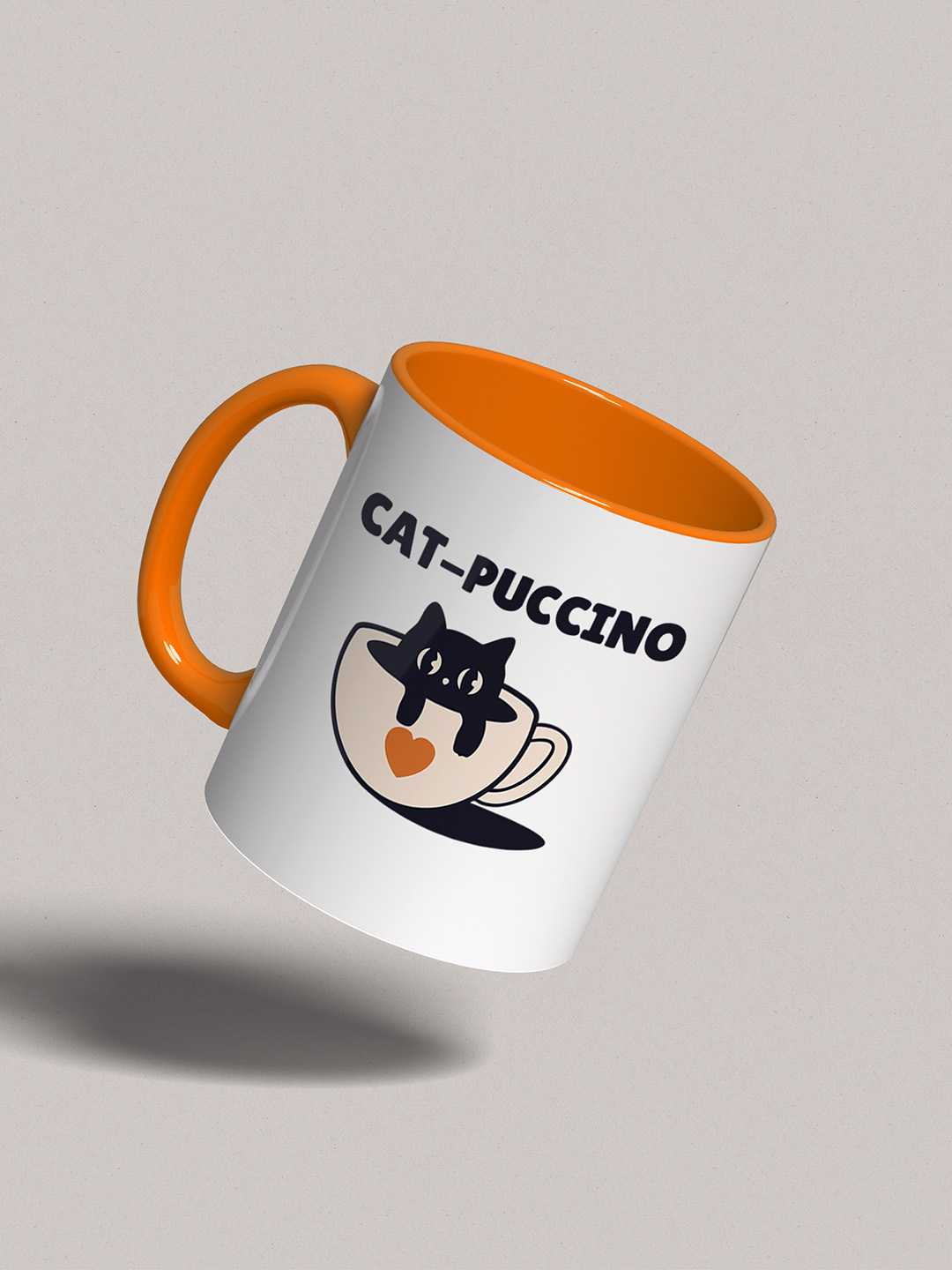 CAT-PUCCINO Graphic Printed Ceramic Mug