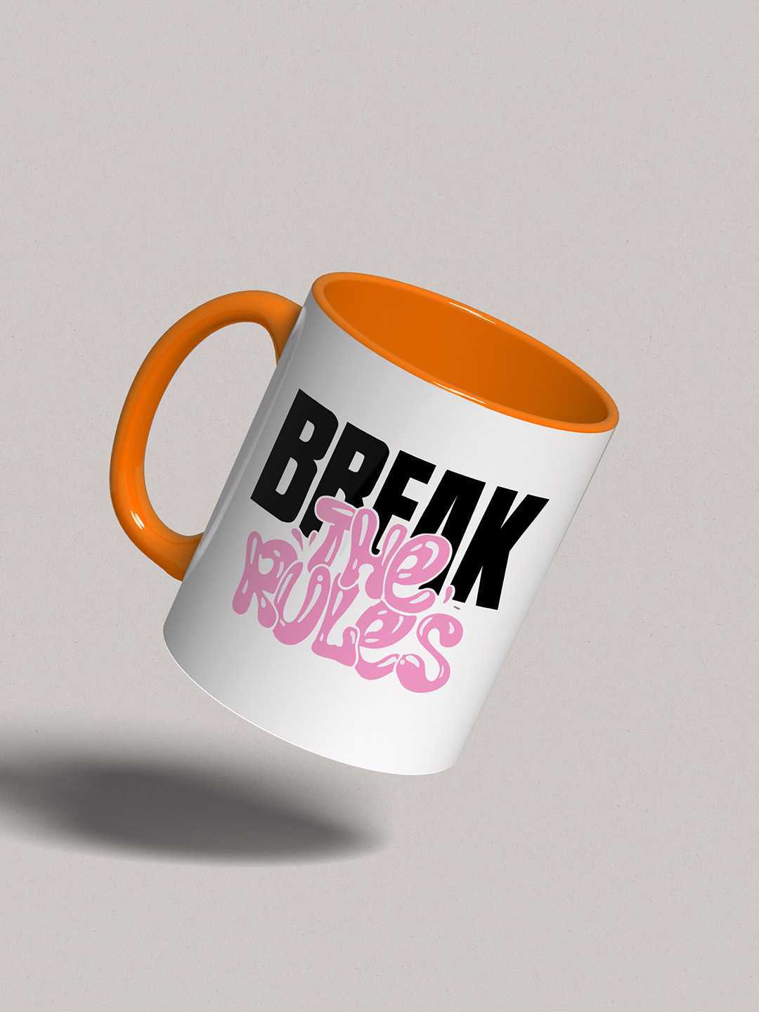 BREAK THE RULES Graphic Printed Ceramic Mug