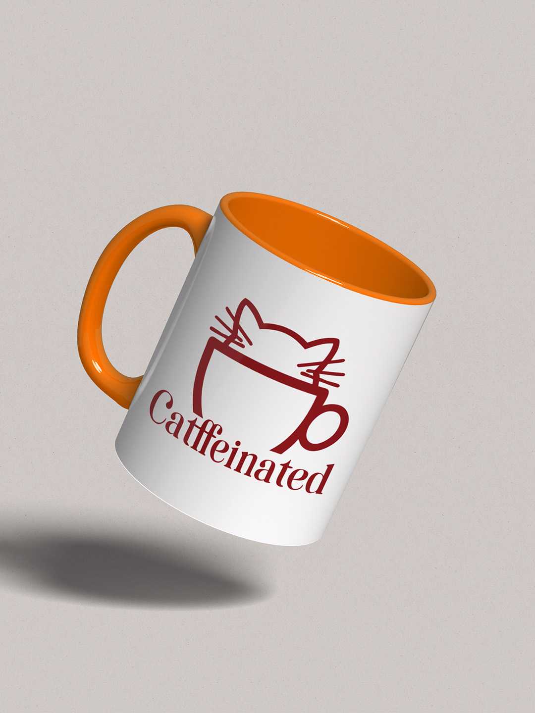 CATFFEINATED Graphic Printed Ceramic Mug