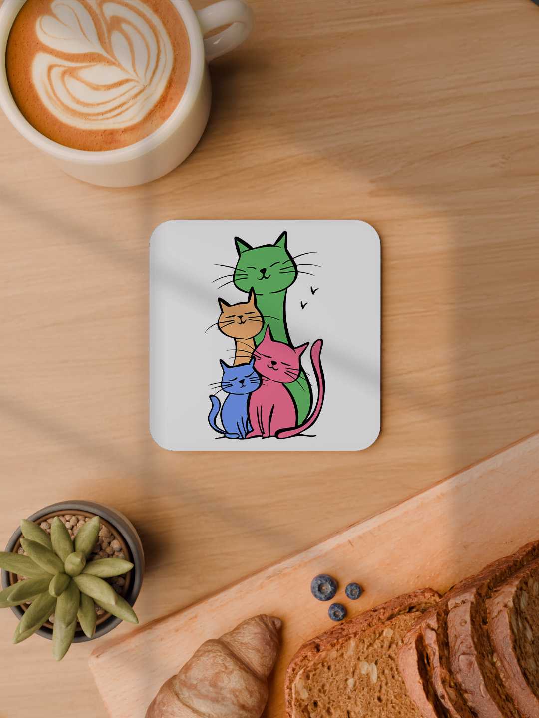 Cats Graphic Coasters - Pack of 6