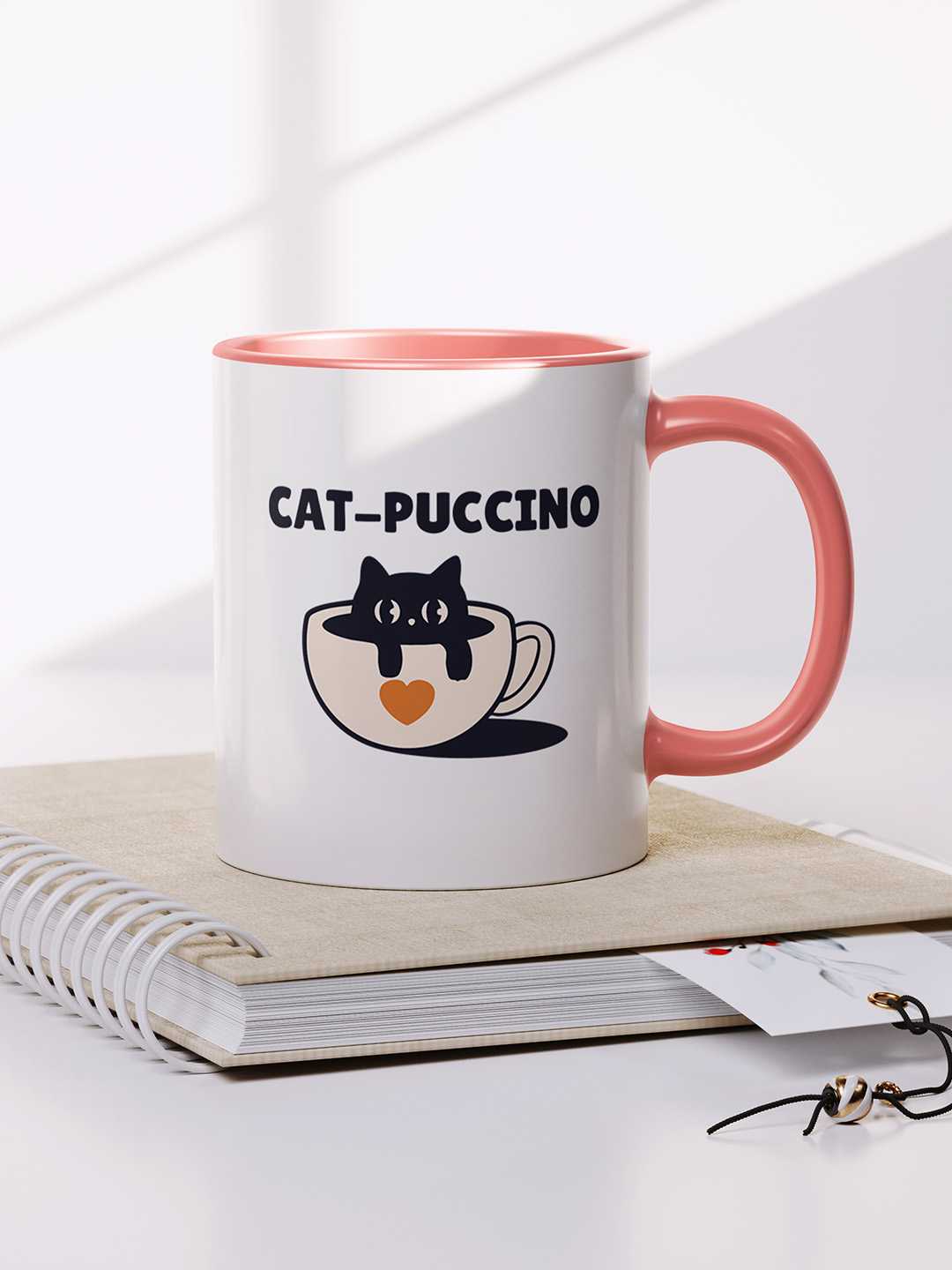 CAT-PUCCINO Graphic Printed Ceramic Mug