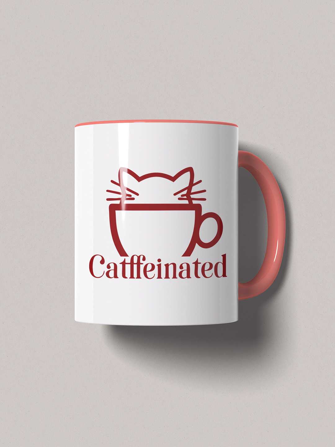 CATFFEINATED Graphic Printed Ceramic Mug