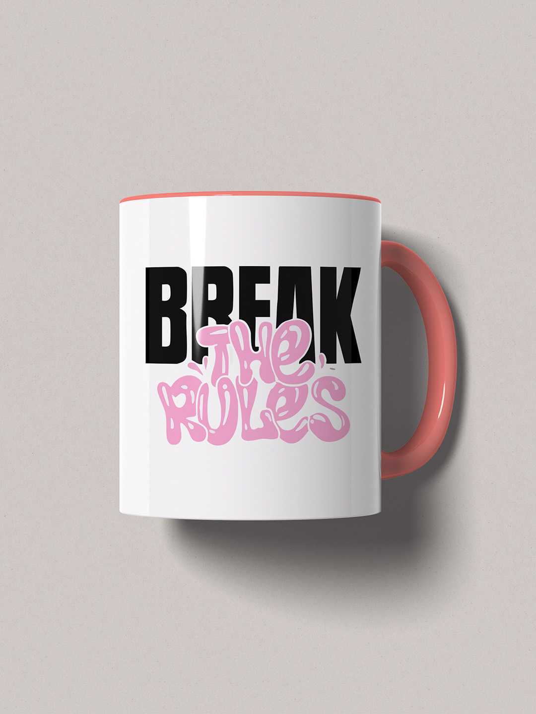 BREAK THE RULES Graphic Printed Ceramic Mug