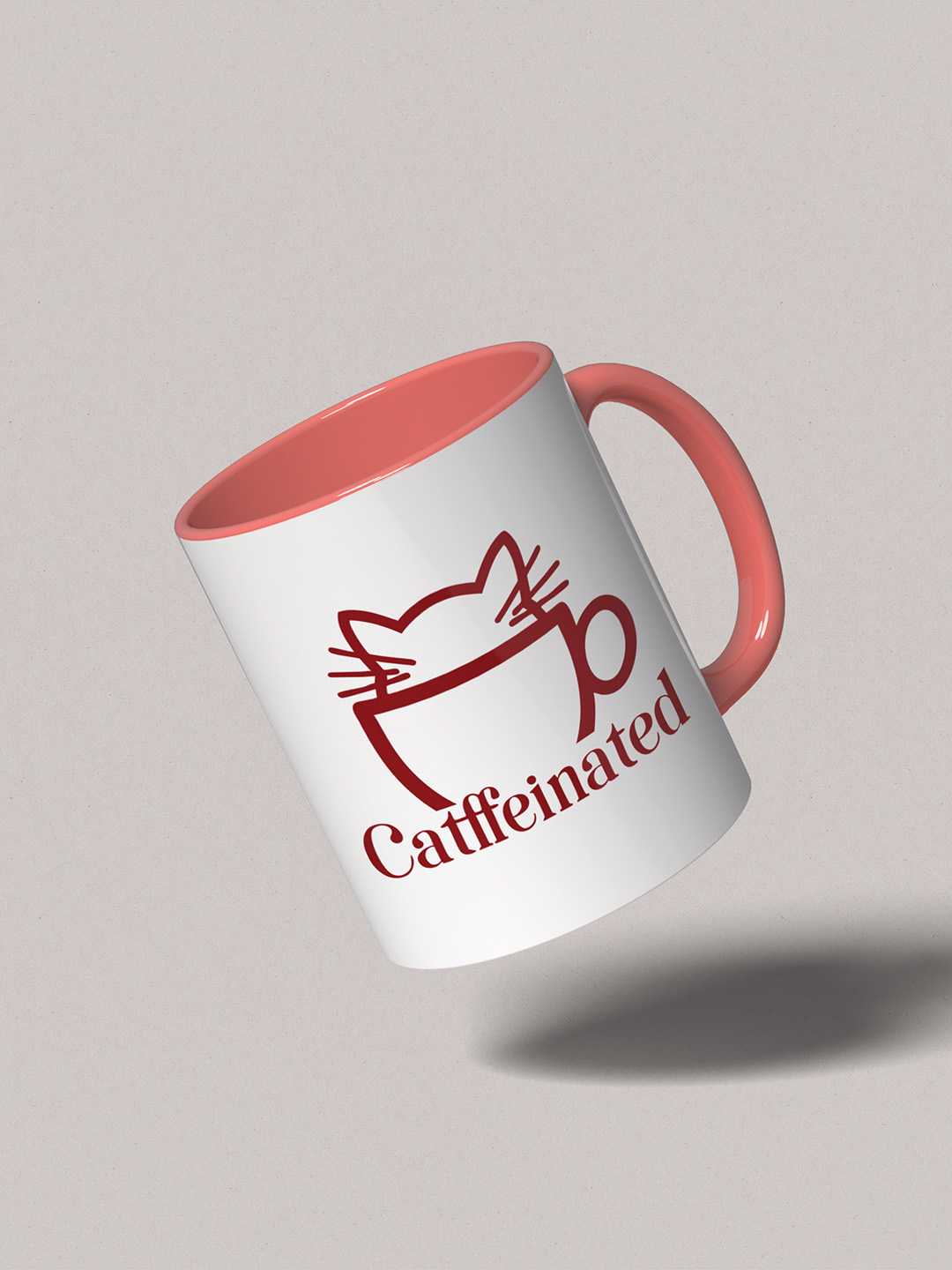 CATFFEINATED Graphic Printed Ceramic Mug